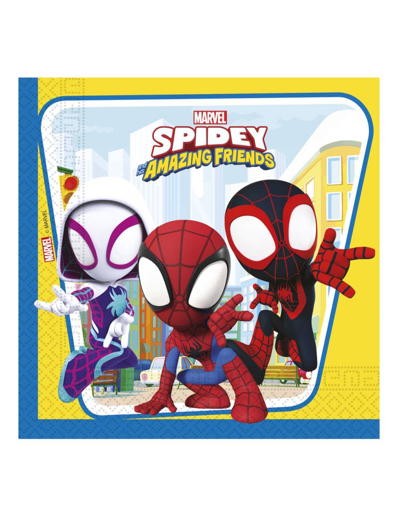 20 Papierservietten Spidey und seine Freunde von KARNEVAL-MEGASTORE