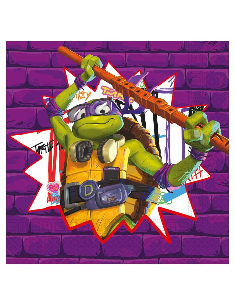 20 Papierservietten Teenage Mutant Ninja Turtles Next Generation 33 cm x 33 cm von KARNEVAL-MEGASTORE