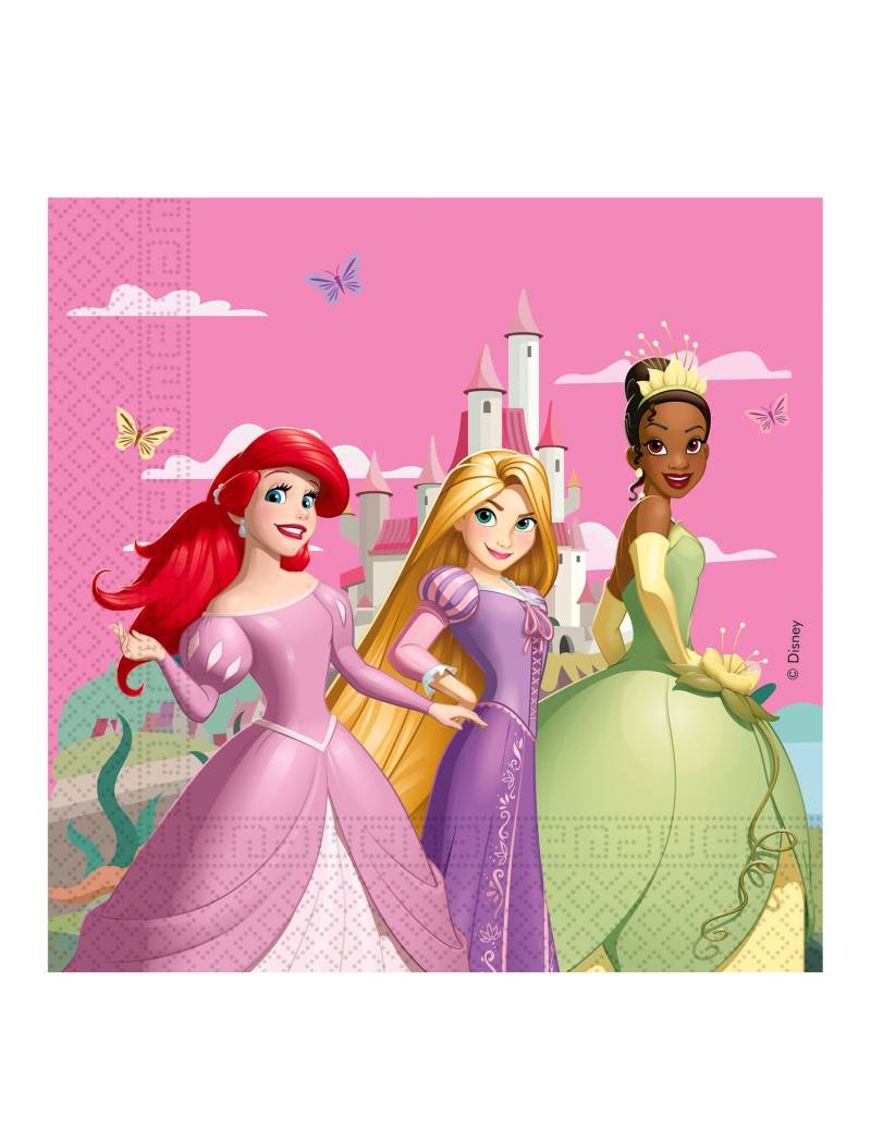 20 Servietten Disney Prinzessinnen 33 x 33 cm von KARNEVAL-MEGASTORE
