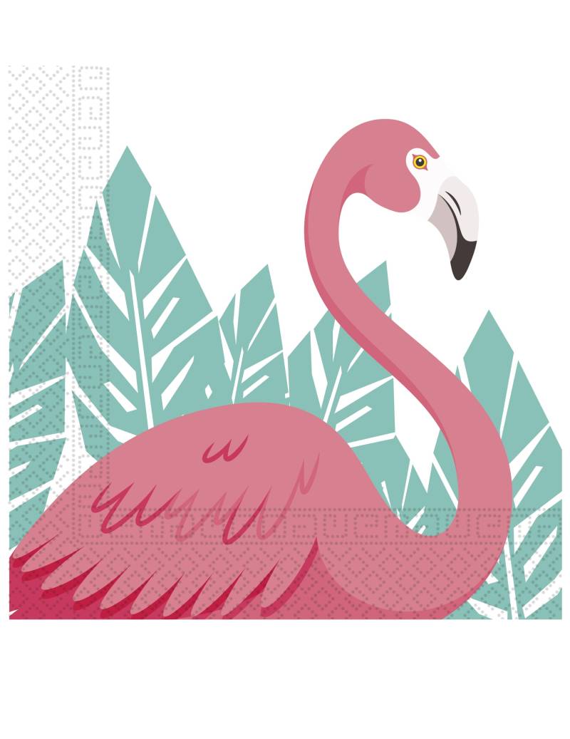 20 Servietten Flamingo 33 x 33 cm von KARNEVAL-MEGASTORE