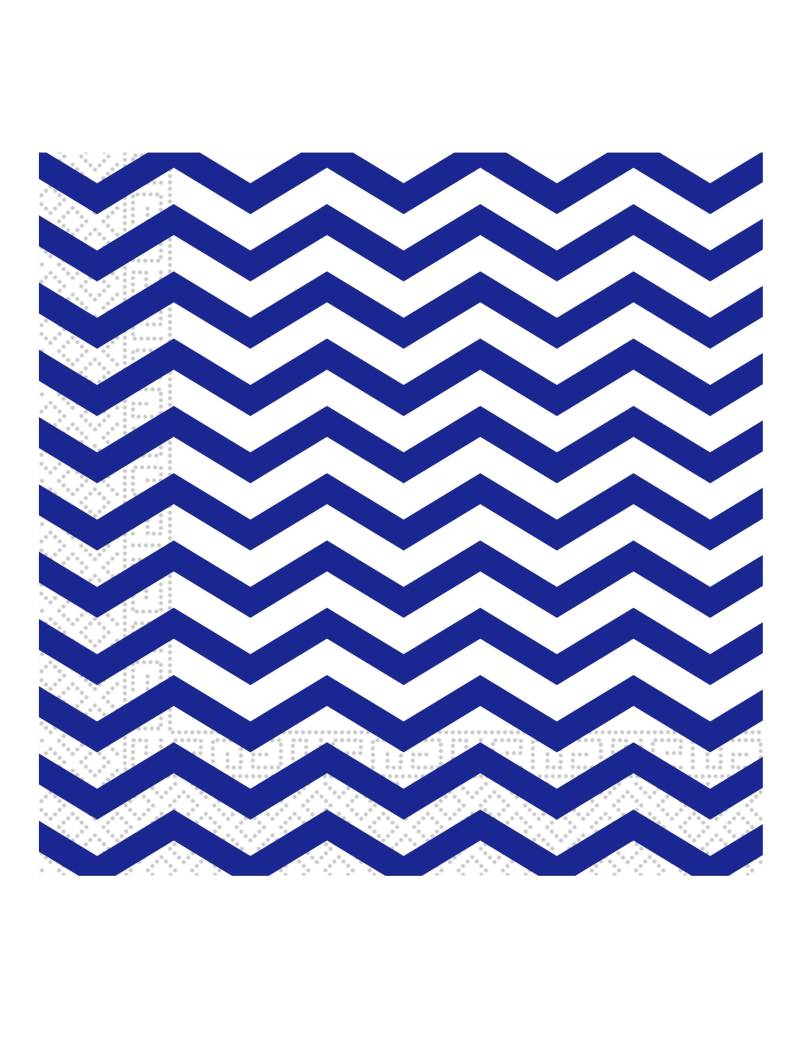 20 Servietten Königsblau Chevron 33 x 33 cm von KARNEVAL-MEGASTORE