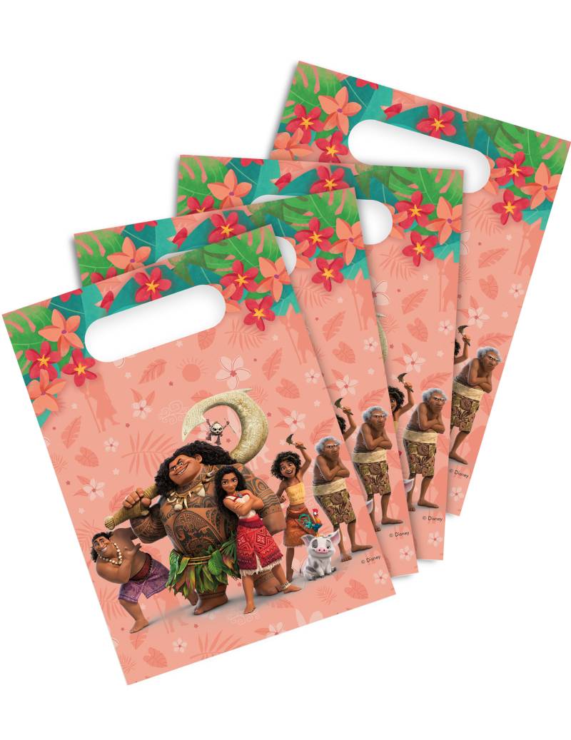 4 Geschenktüten Vaiana 2 von KARNEVAL-MEGASTORE