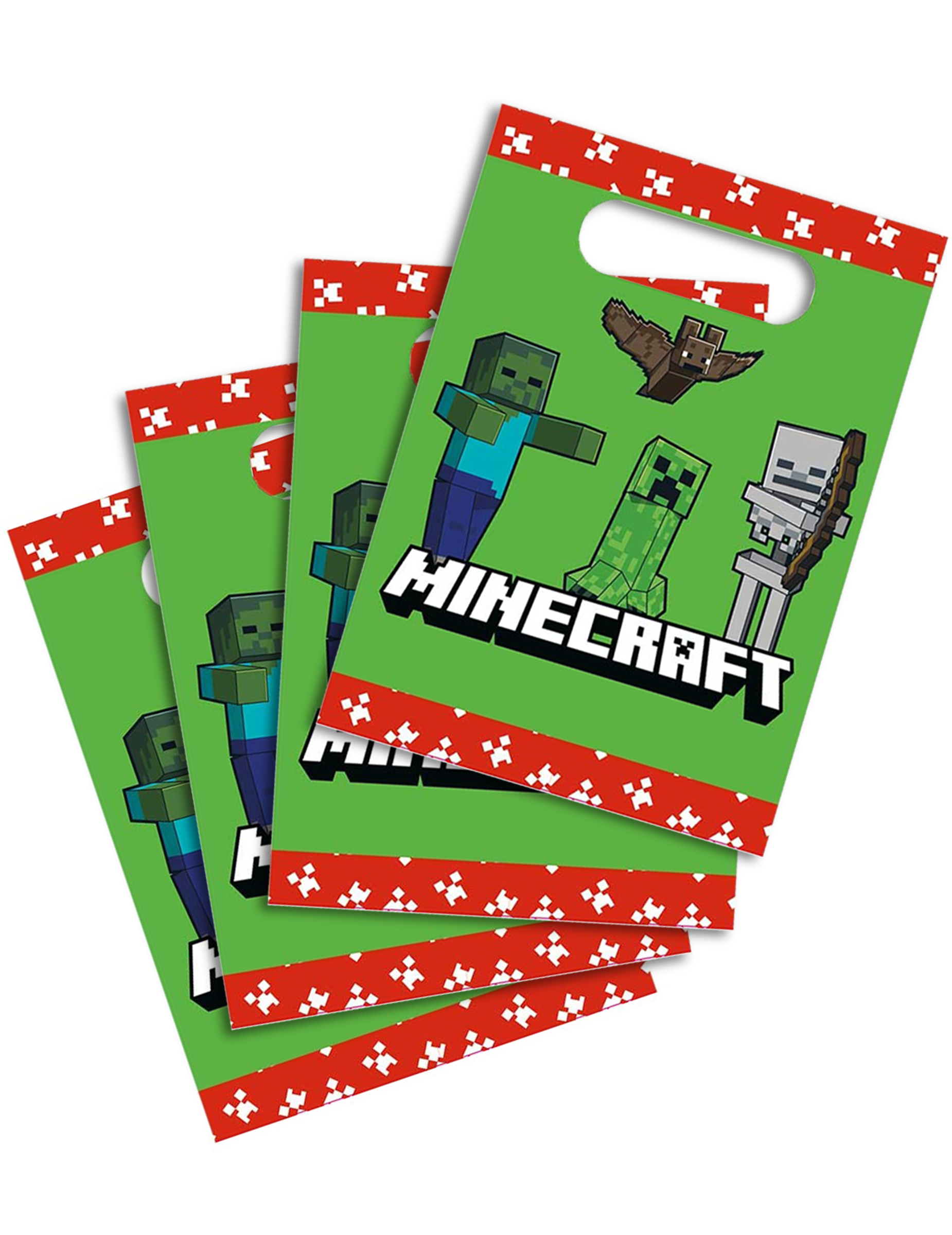 4 Minecraft Geschenktüten aus Papier 4 Minecraft Geschenktüten aus Papier von KARNEVAL-MEGASTORE