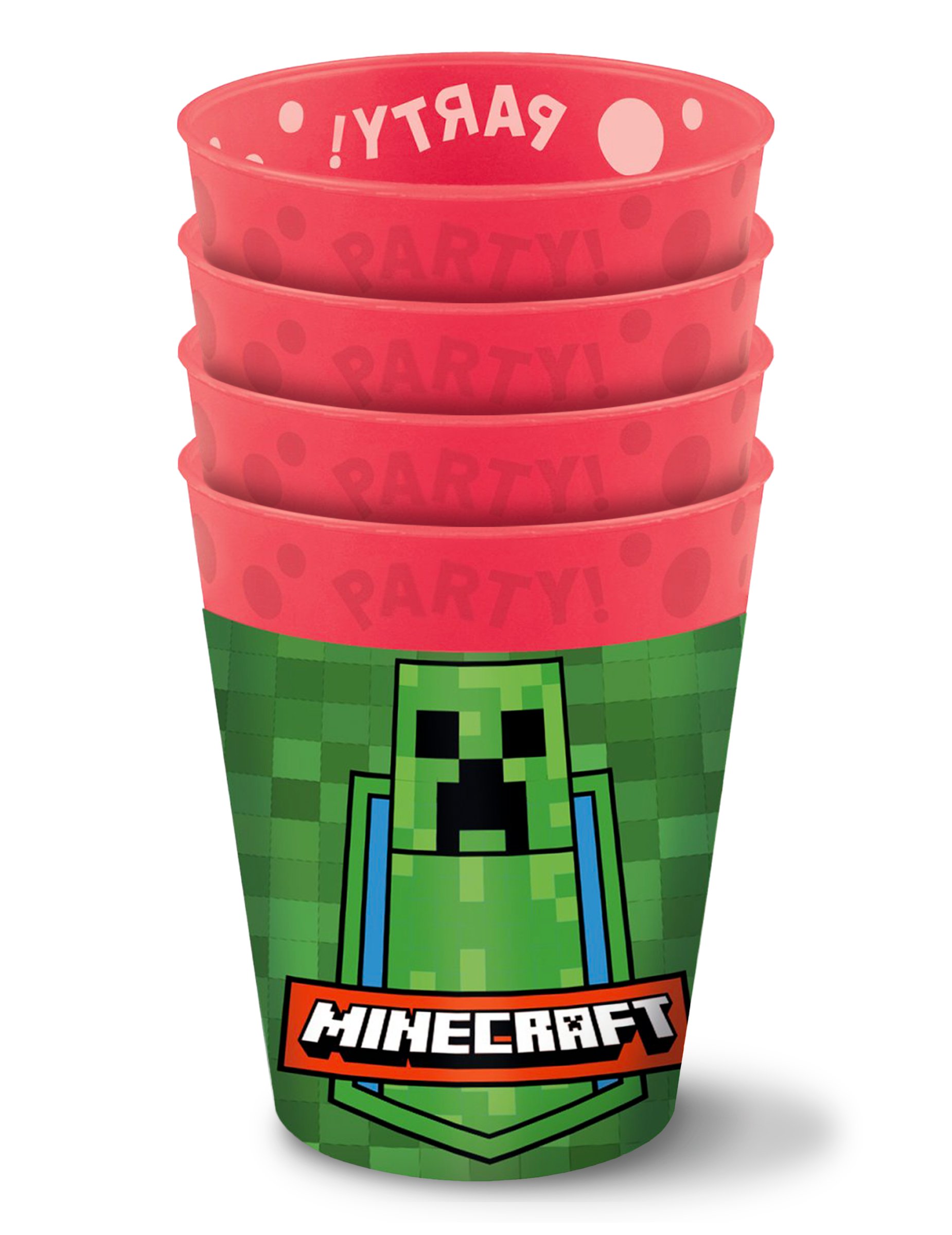 4 Wiedervwendbare Minecraft Becher 250ml von KARNEVAL-MEGASTORE