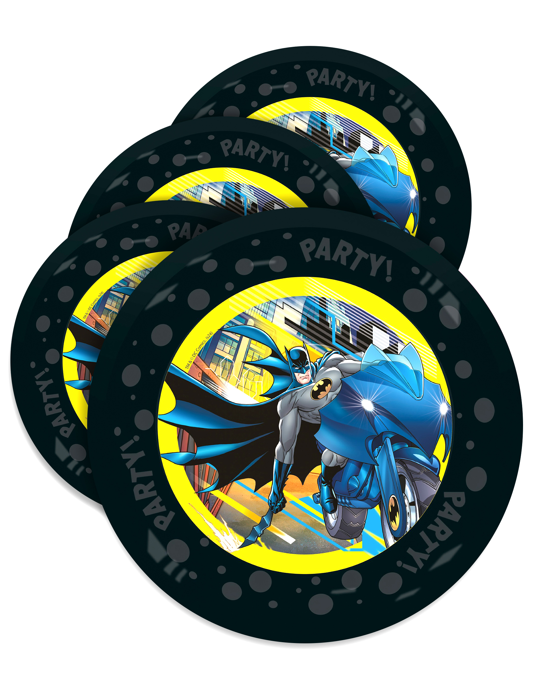 4er Partygeschirr-Set Batman 21 cm von KARNEVAL-MEGASTORE