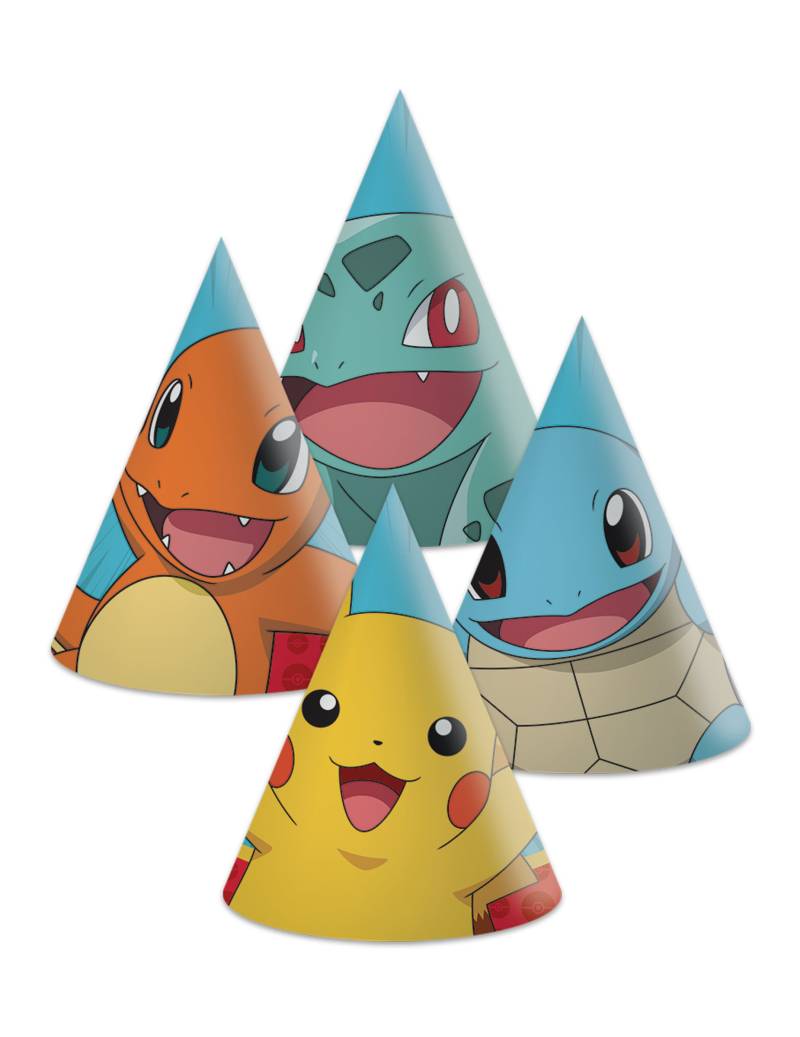 6 Partyhüte Pokémon Next Gen von KARNEVAL-MEGASTORE