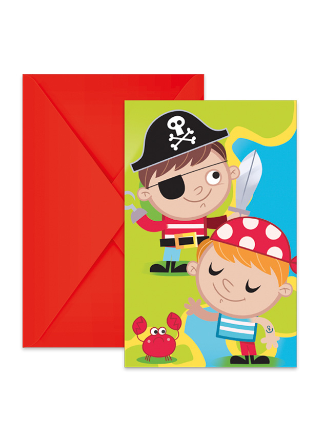 6 Piraten-Einladungskarten mit Umschlägen Schatzsuche 14 x 9 cm für Kindergeburtstag 6 Piraten-Einladungskarten mit Umschlägen Schatzsuche 14 x 9 cm für Kindergeburtstag von KARNEVAL-MEGASTORE