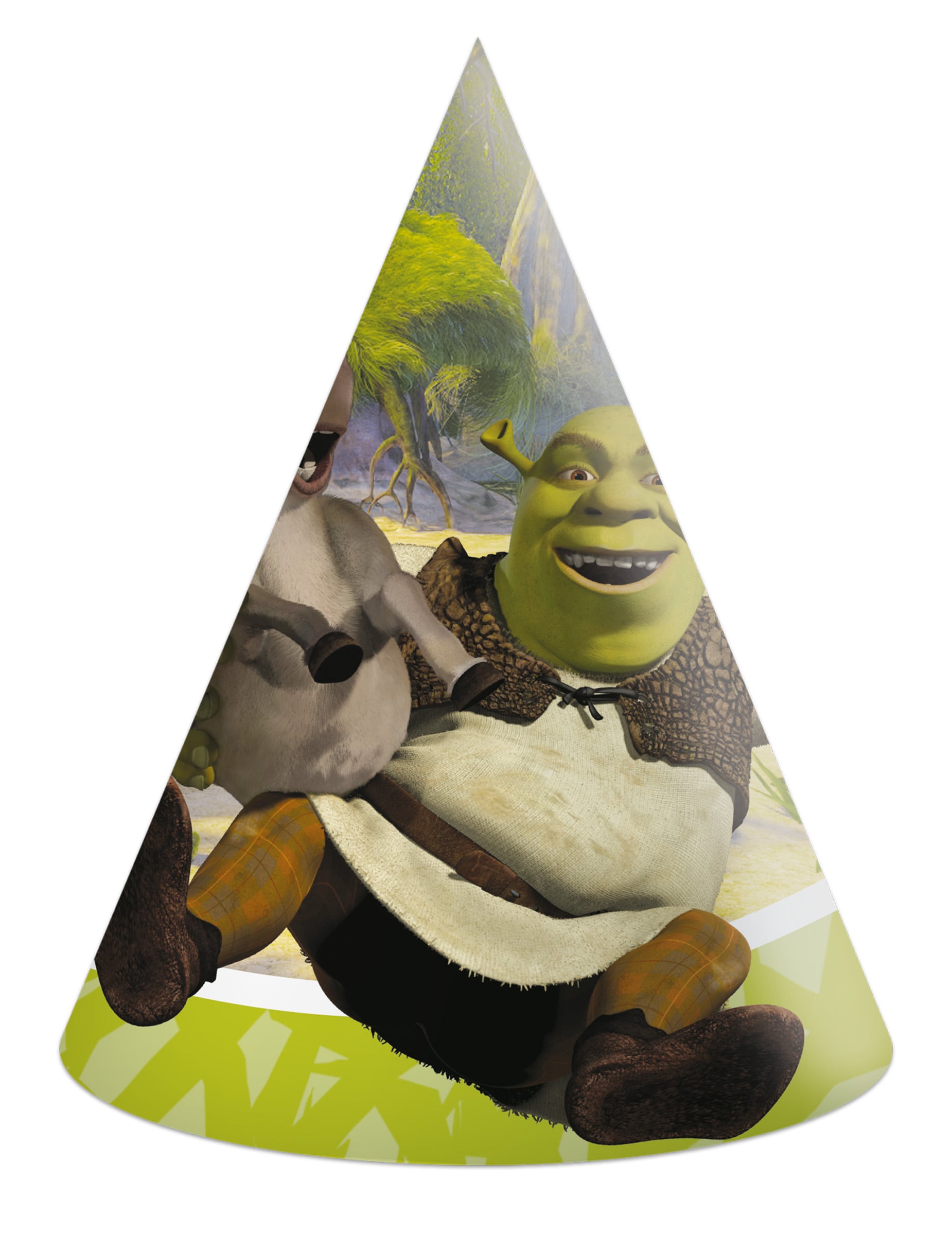 6 Shrek Partyhüte für Kindergeburtstage von KARNEVAL-MEGASTORE