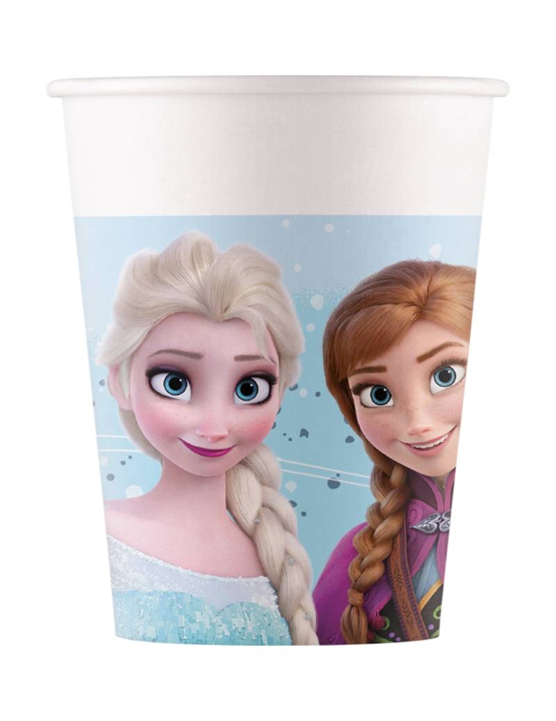 8 Pappbecher Die Eiskönigin Frozen Idyllic Wonder 200 ml von KARNEVAL-MEGASTORE