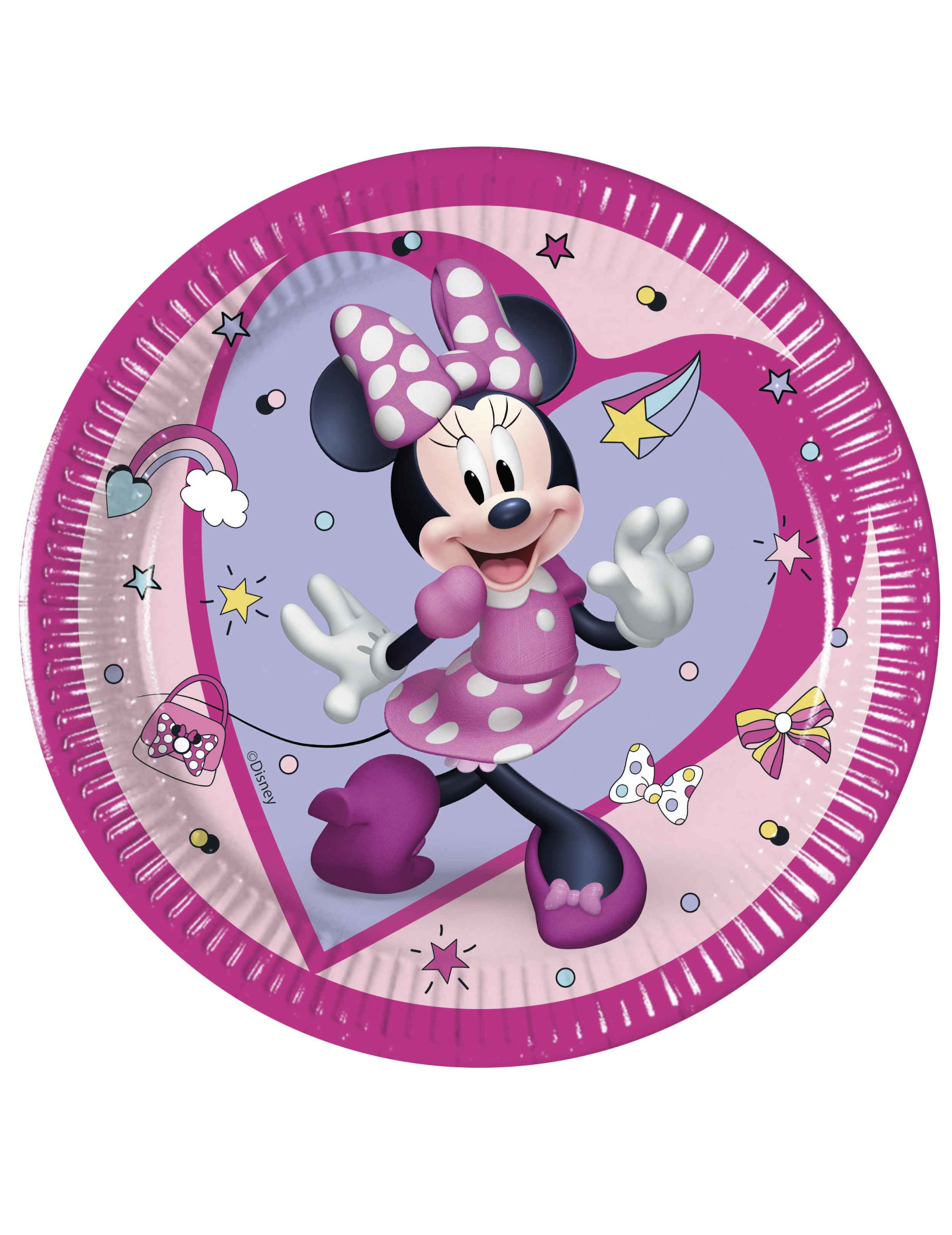 8 Pappteller Disney Minnie Junior 20 cm von KARNEVAL-MEGASTORE