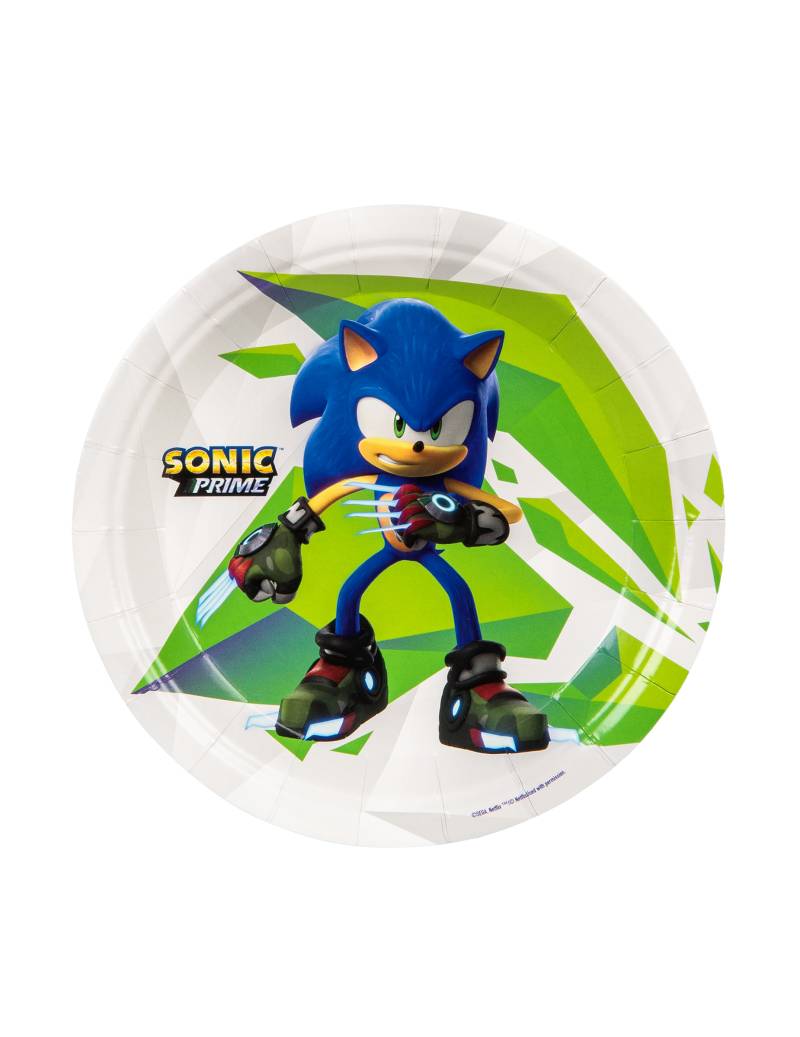 8 Sonic Prime Pappteller 18cm von KARNEVAL-MEGASTORE