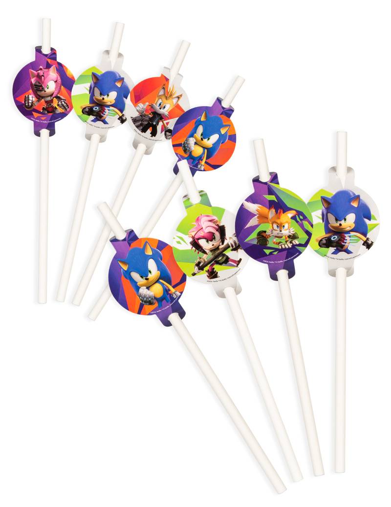 8 Strohhalme Sonic Prime von KARNEVAL-MEGASTORE