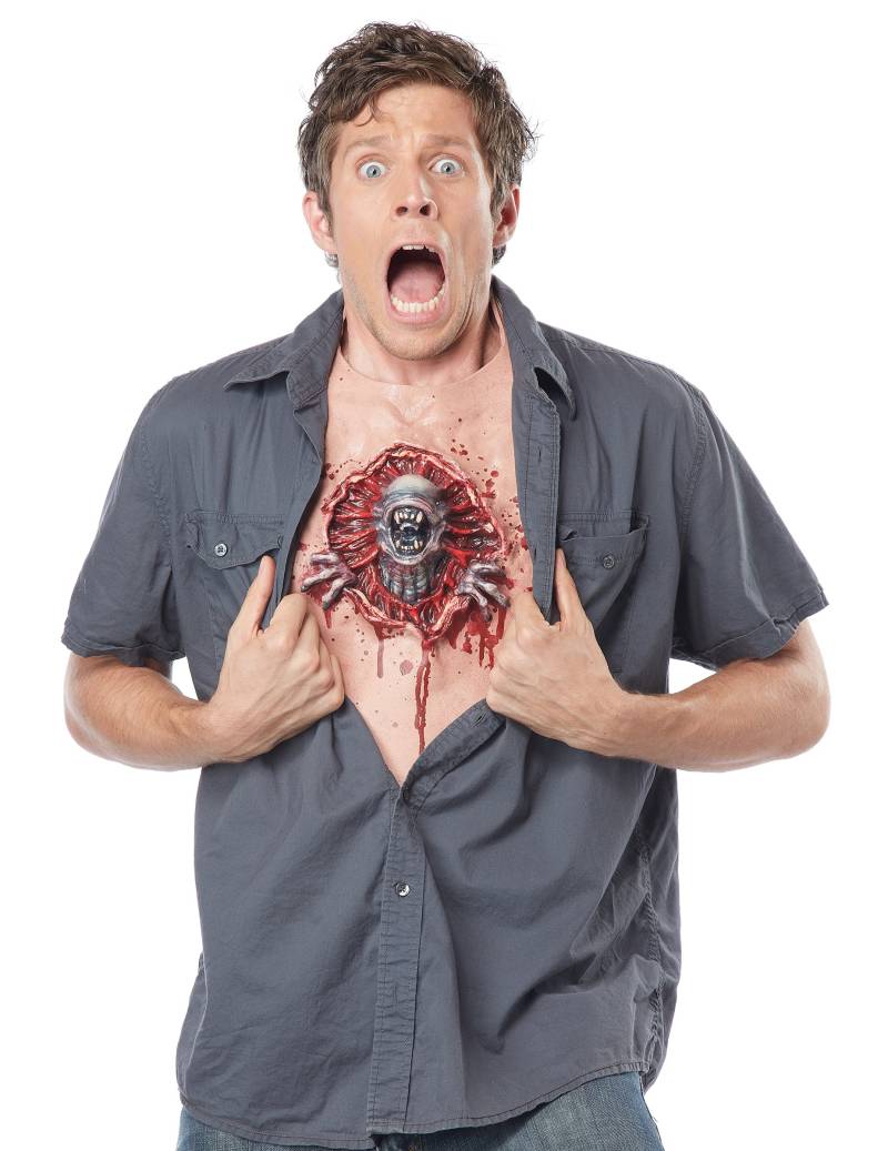 Alien-Brust Halloween Parasit beige-rot Alien-Brust Halloween Parasit beige-rot von KARNEVAL-MEGASTORE