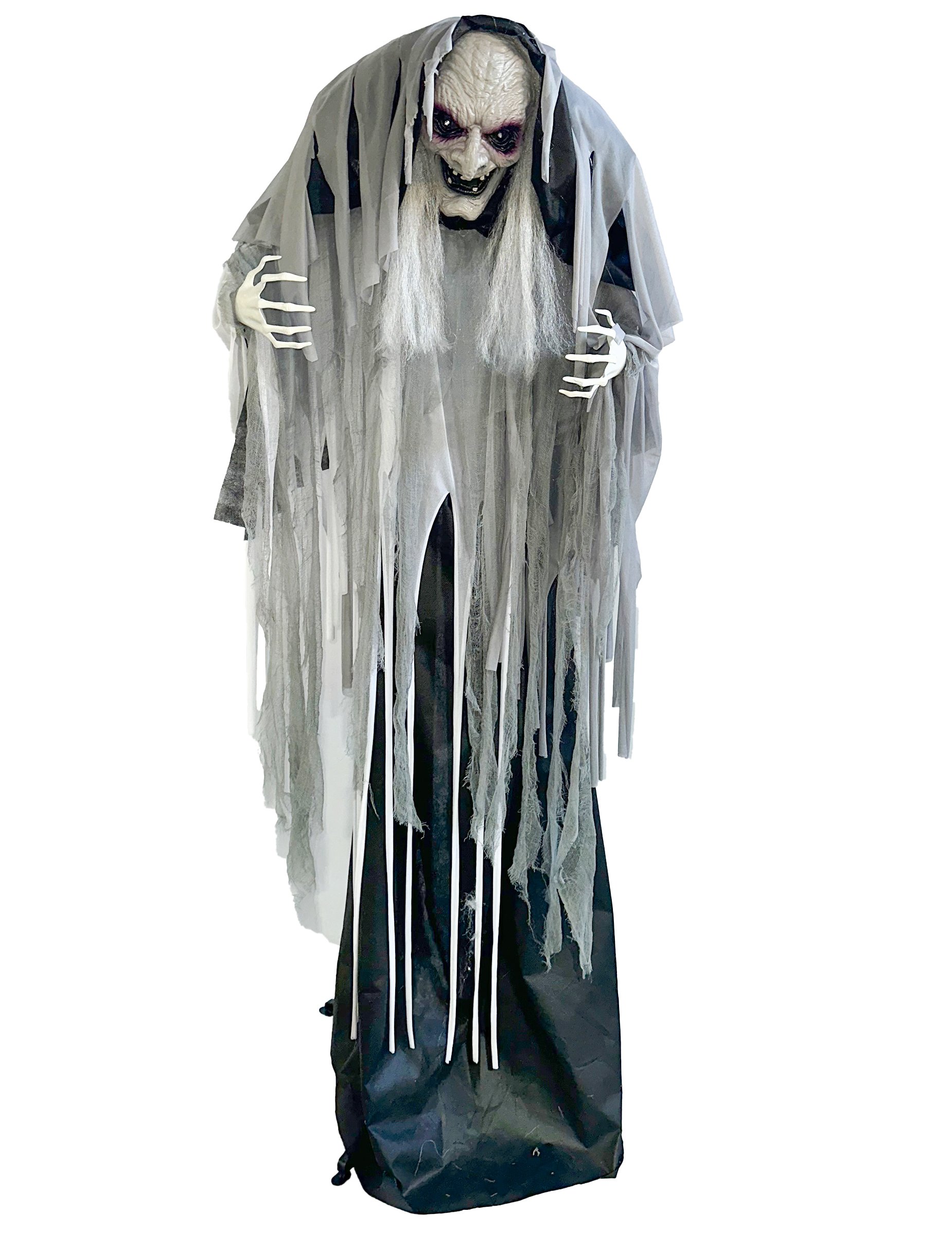 Animiertes spukhaftes Wesen - 120 cm groß, Sensenfrau von KARNEVAL-MEGASTORE