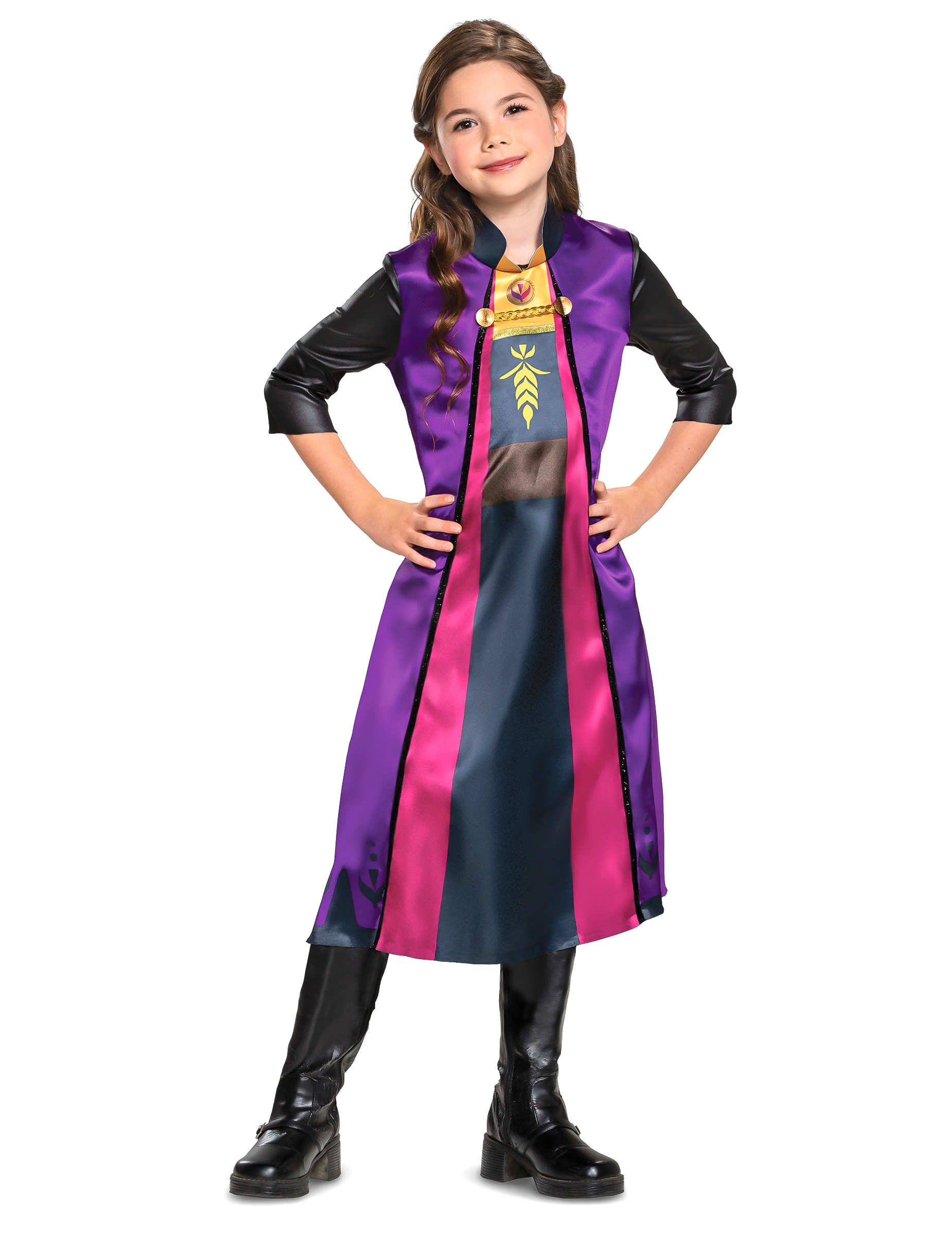Anna Frozen 2 Basic Kostüm für Mädchen lila von KARNEVAL-MEGASTORE