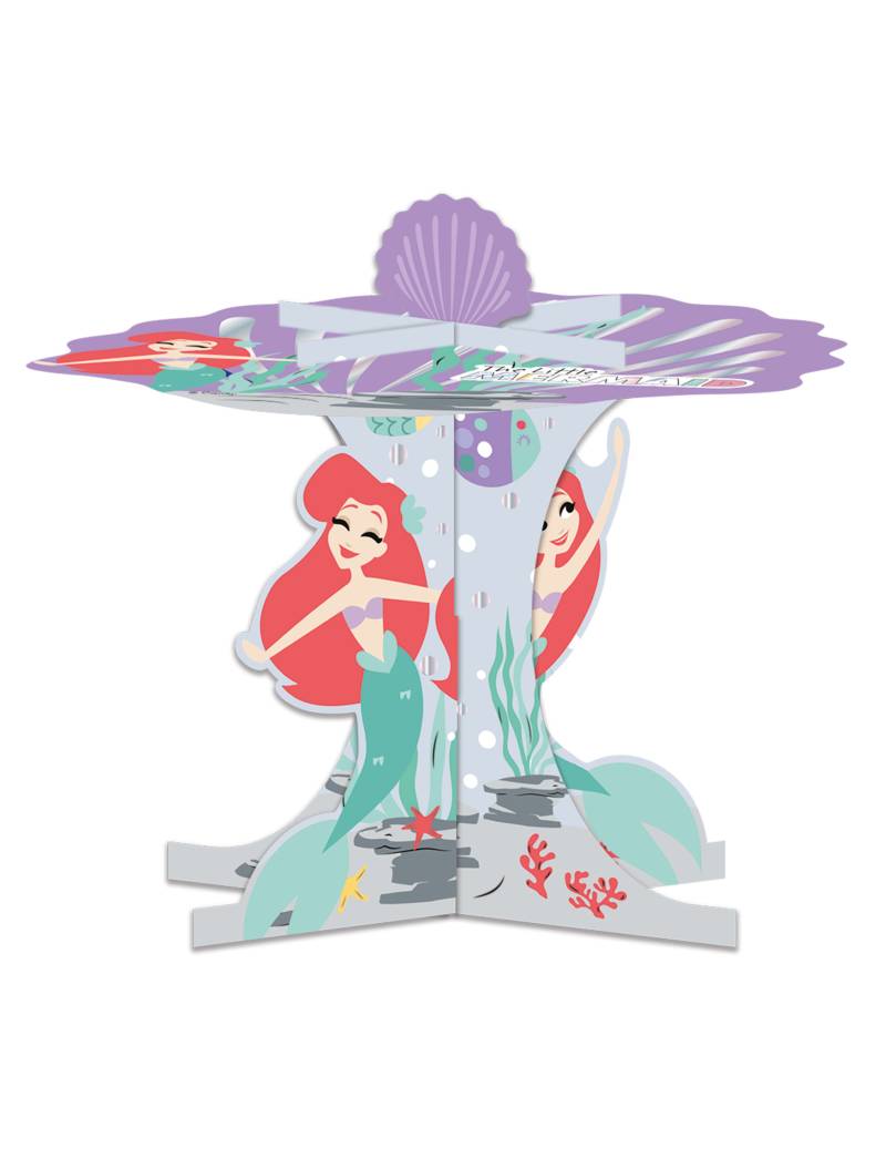 Arielle-Cupcakeständer Etagere mit Metalliceffekt Premium Tischdeko bunt 30x27cm von KARNEVAL-MEGASTORE