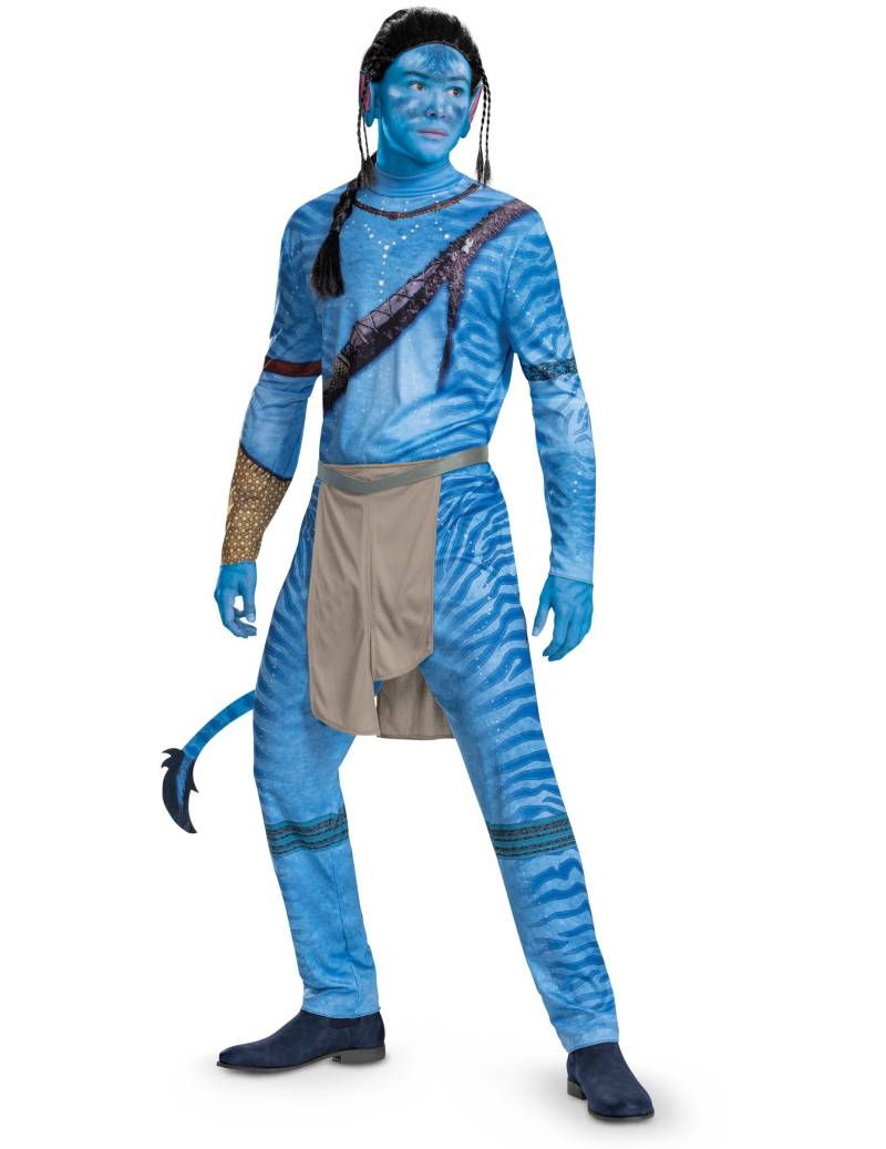 Avatar Jake Sully Kostüm für Männer 2-teilig blau von KARNEVAL-MEGASTORE
