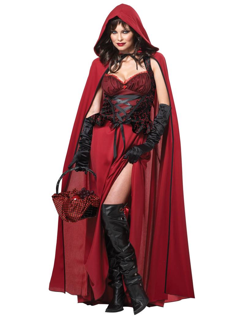 Böses Rotkäppchen Märchen Halloween Damenkostüm schwarz-rot von KARNEVAL-MEGASTORE