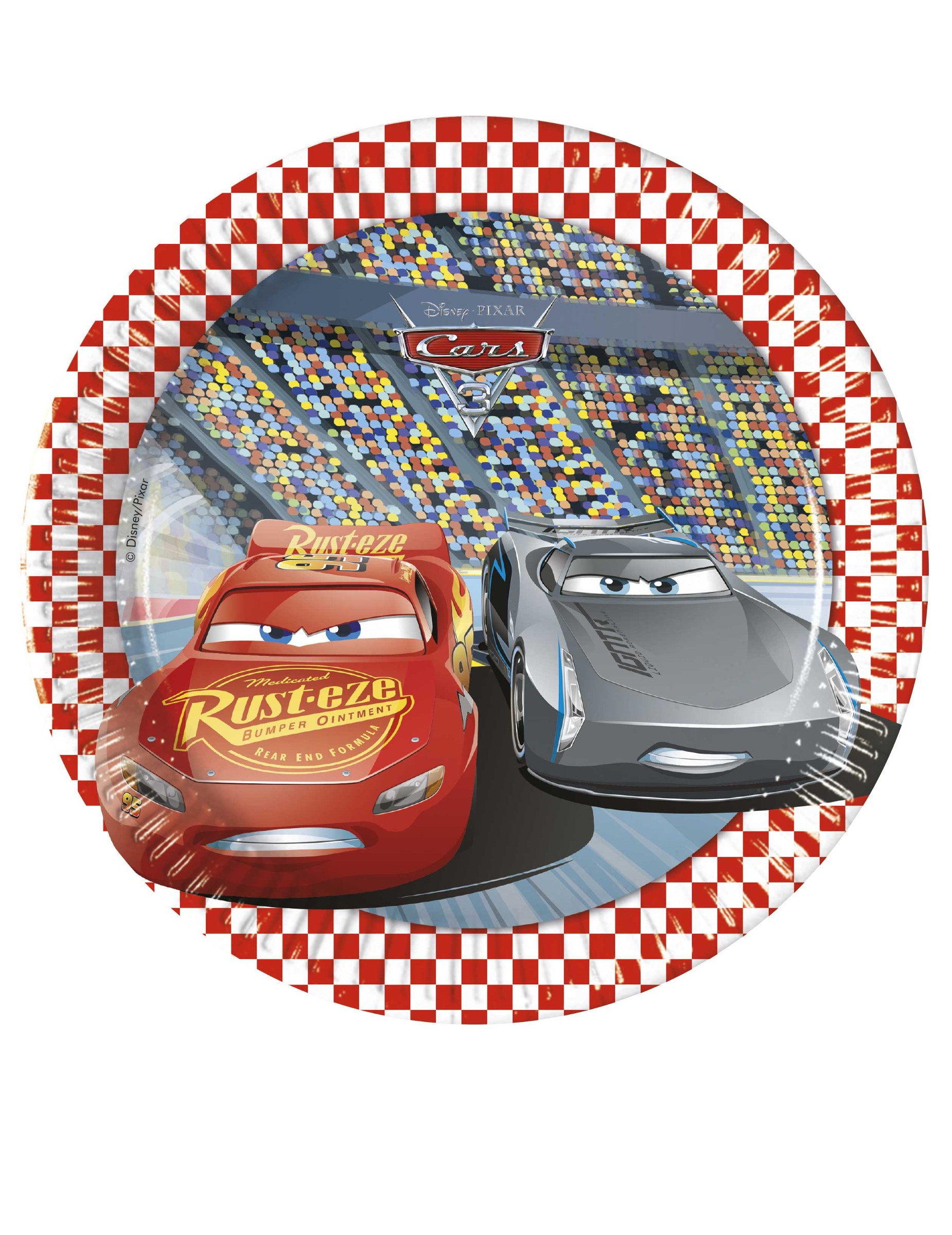 Cars-Pappteller für Kinder 8 Stück bunt 20 cm von KARNEVAL-MEGASTORE