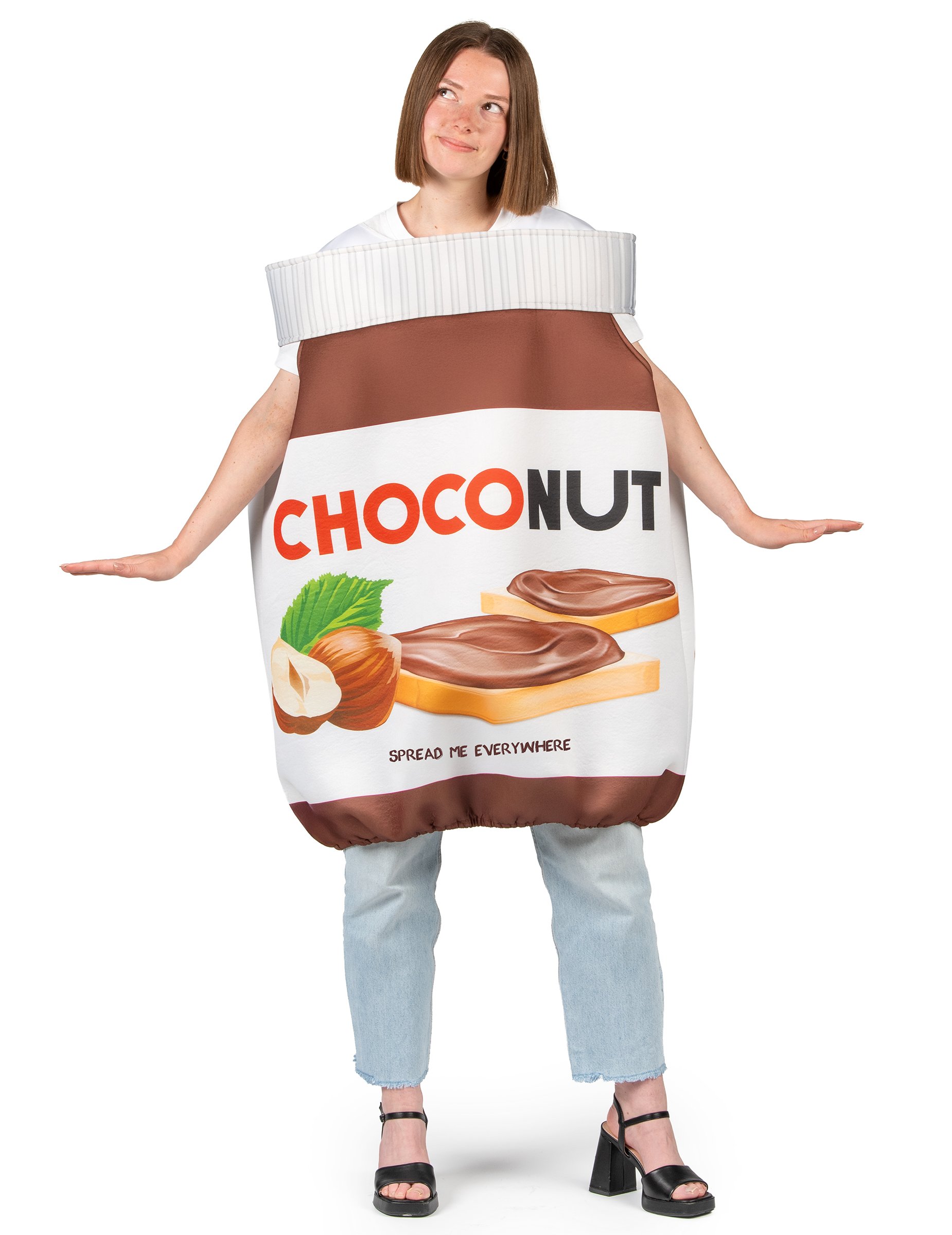 Choconut Kostüm für Erwachsene braun-weiß-orange Choconut Kostüm für Erwachsene braun-weiß-orange von KARNEVAL-MEGASTORE