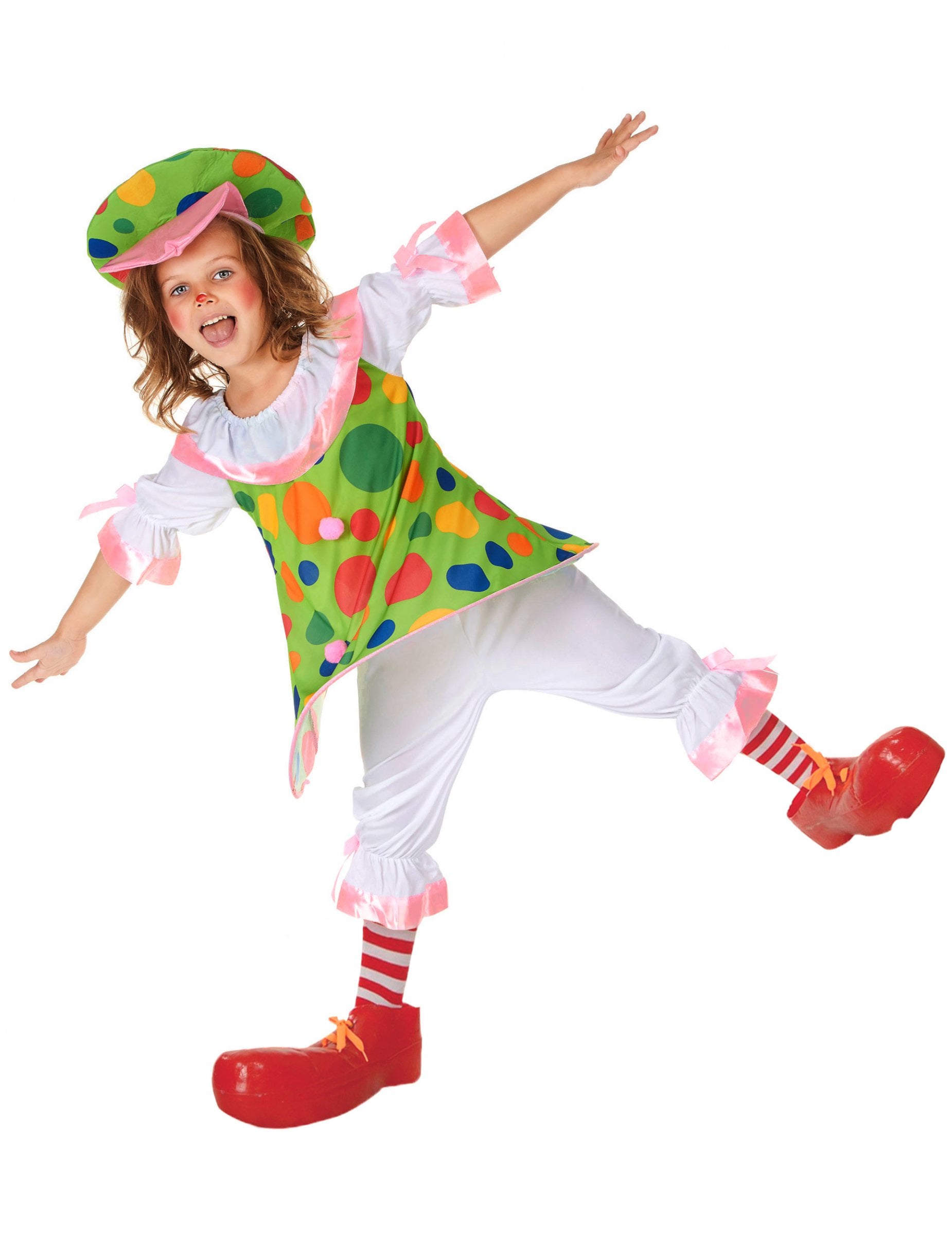 Clownkostüm für Kinder grün-bunt von KARNEVAL-MEGASTORE