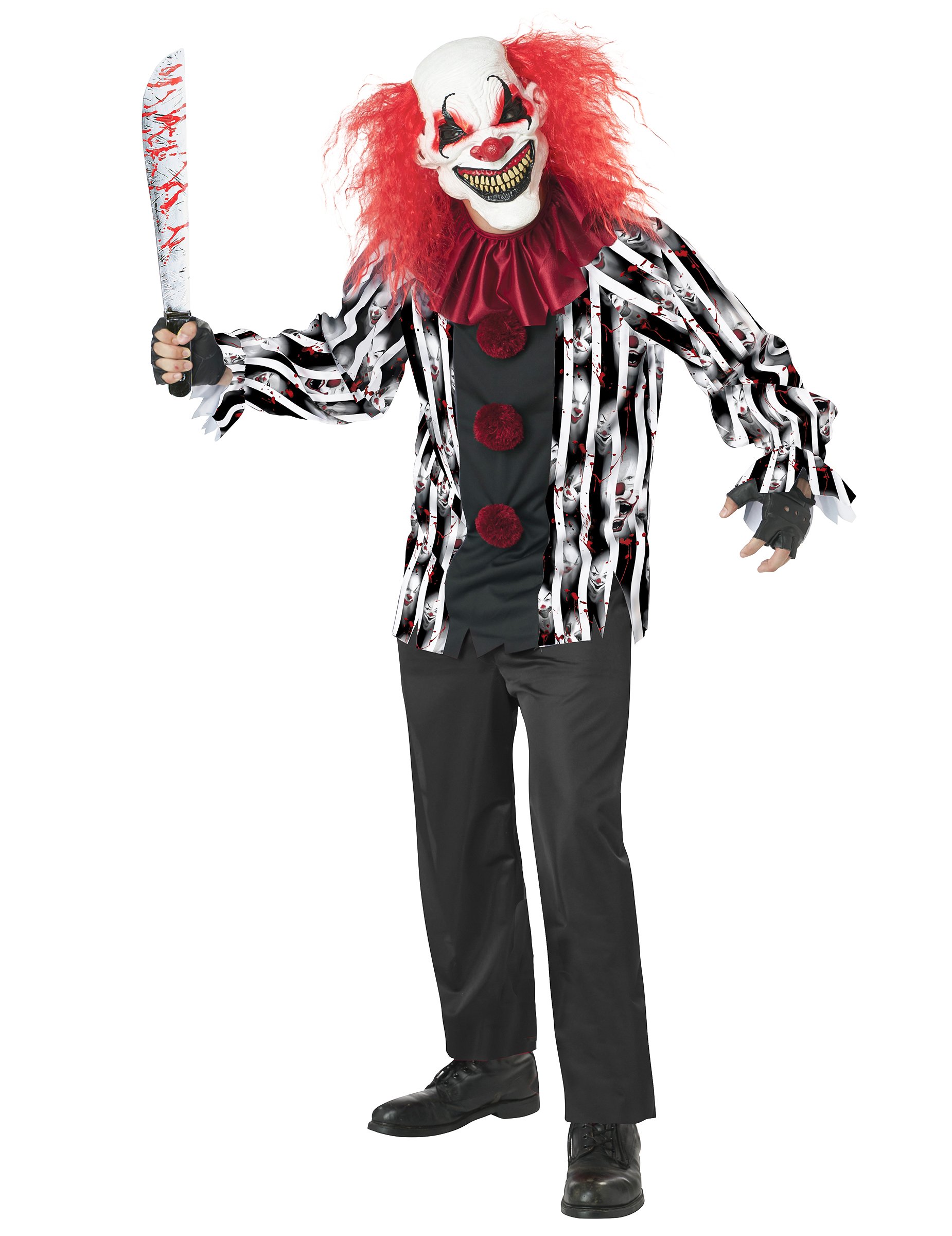 Clownkostüm mit Maske, deluxe - Erwachsene von KARNEVAL-MEGASTORE