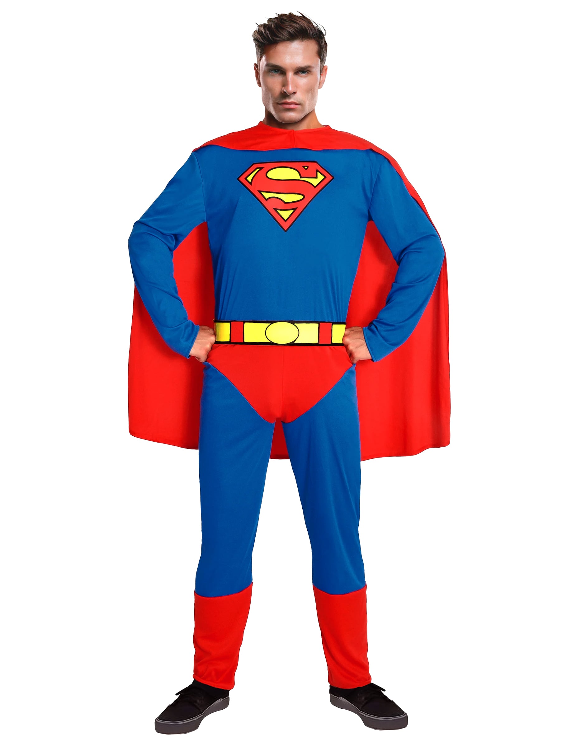 DC Superman Superhelden Kostüm Deluxe Lizenzware blau-gelb-rot von KARNEVAL-MEGASTORE