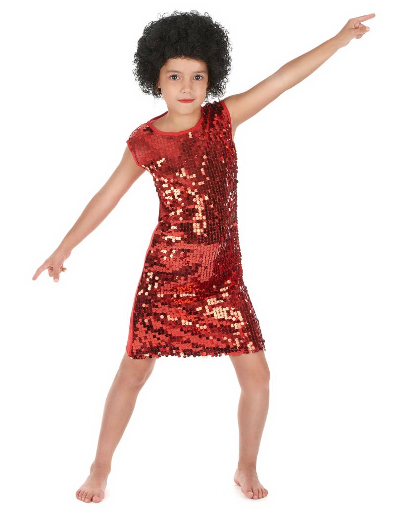Disco Kinderkostüm mit Pailletten rot Disco Kinderkostüm mit Pailletten rot von KARNEVAL-MEGASTORE
