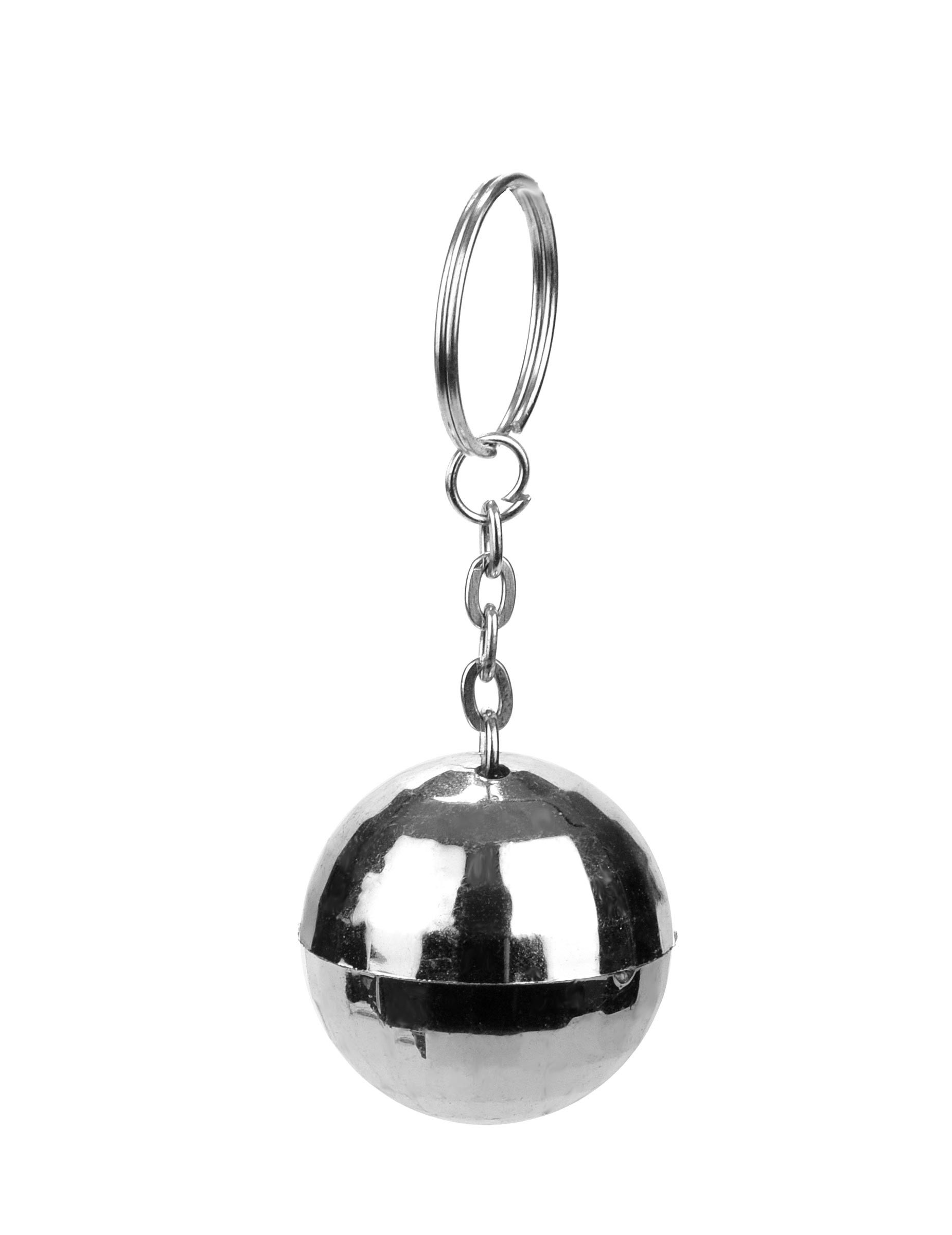 Discokugel Schlüsselanhänger silber 3,5cm von KARNEVAL-MEGASTORE