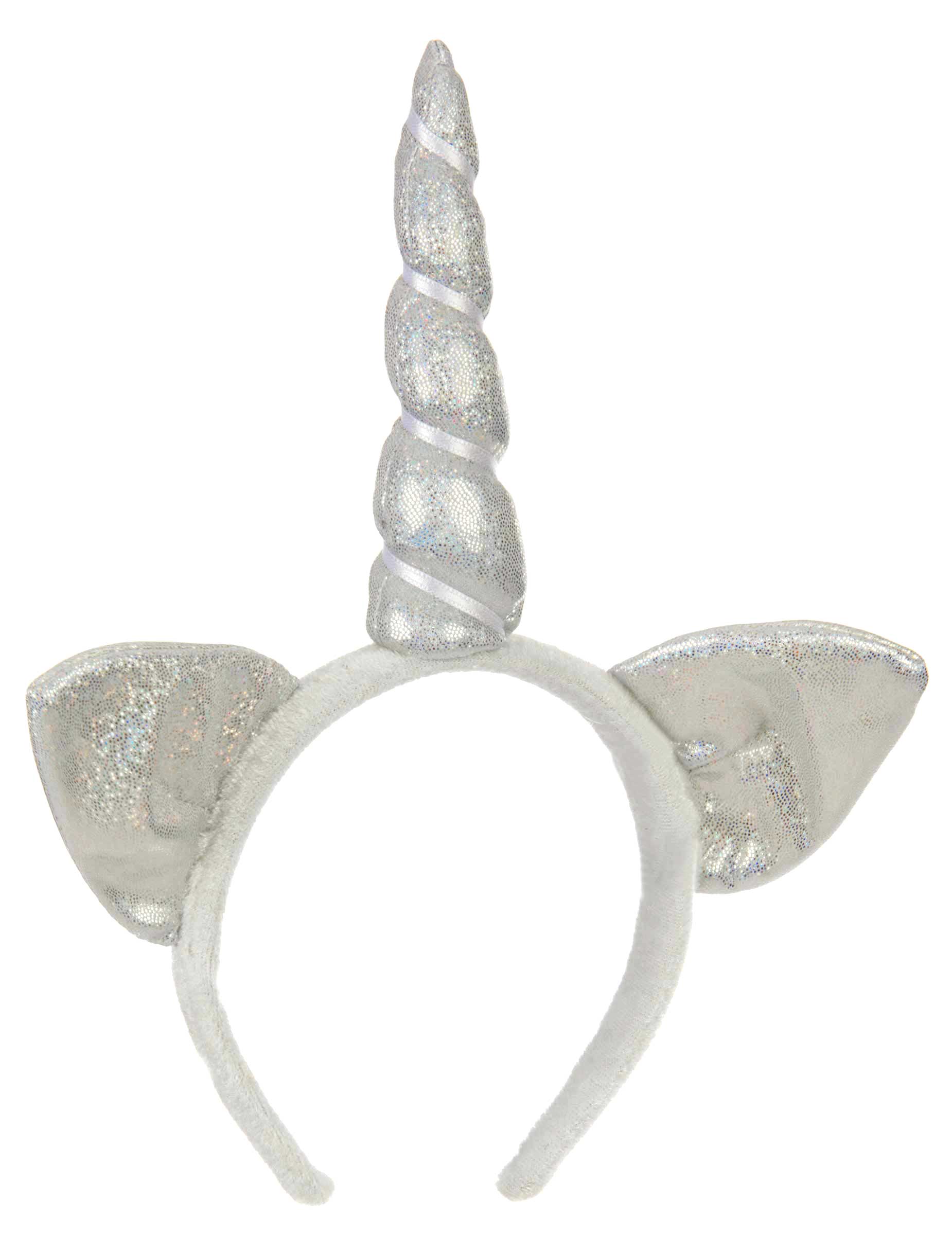 Einhorn Haarreif mit Pailletten Kostümaccessoire silber Einhorn Haarreif mit Pailletten Kostümaccessoire silber von KARNEVAL-MEGASTORE