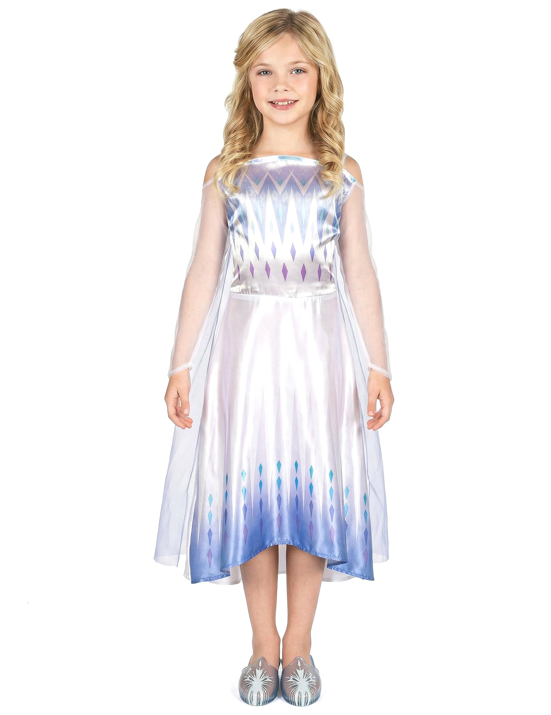 Elsa-Kostüm für Kinder Schneekönigin 2 weiss-blau von KARNEVAL-MEGASTORE