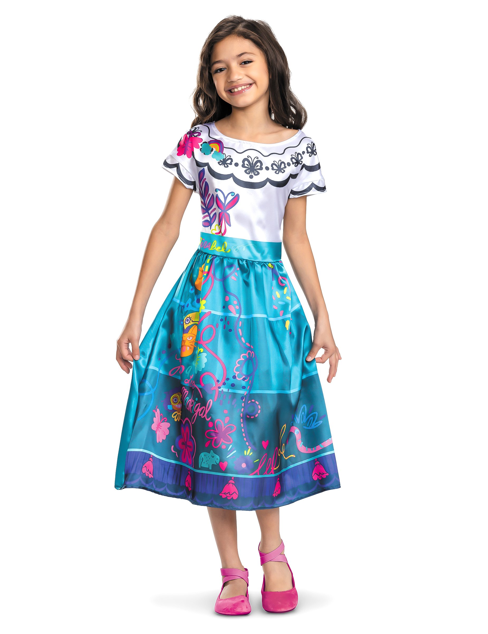Encanto Kostüm Mirabel für Kinder türkis-weiss von KARNEVAL-MEGASTORE