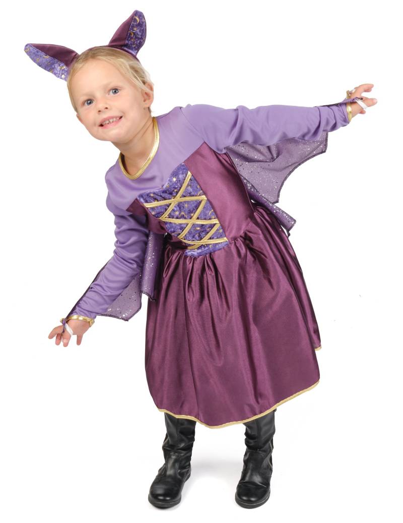 Fledermaus-Kostüm für Kinder 3-teilig lila-gold von KARNEVAL-MEGASTORE