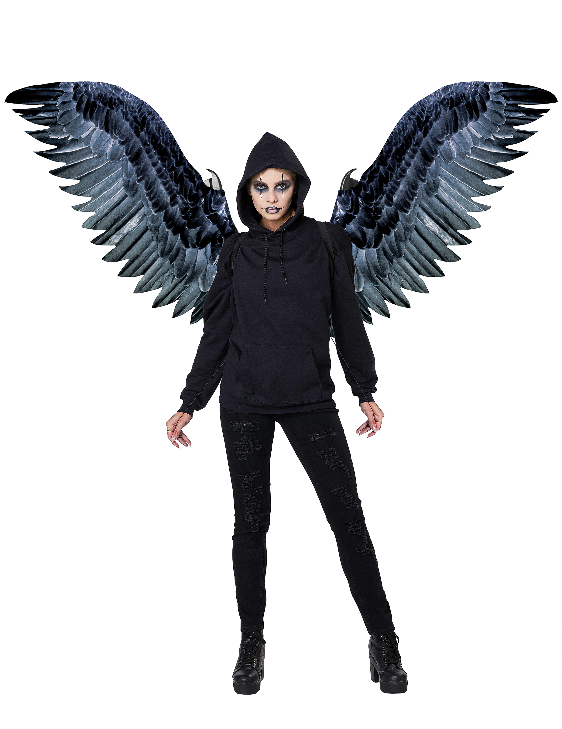 Flügel eines Rabens, Erwachsene, ca. 180 cm breit von KARNEVAL-MEGASTORE