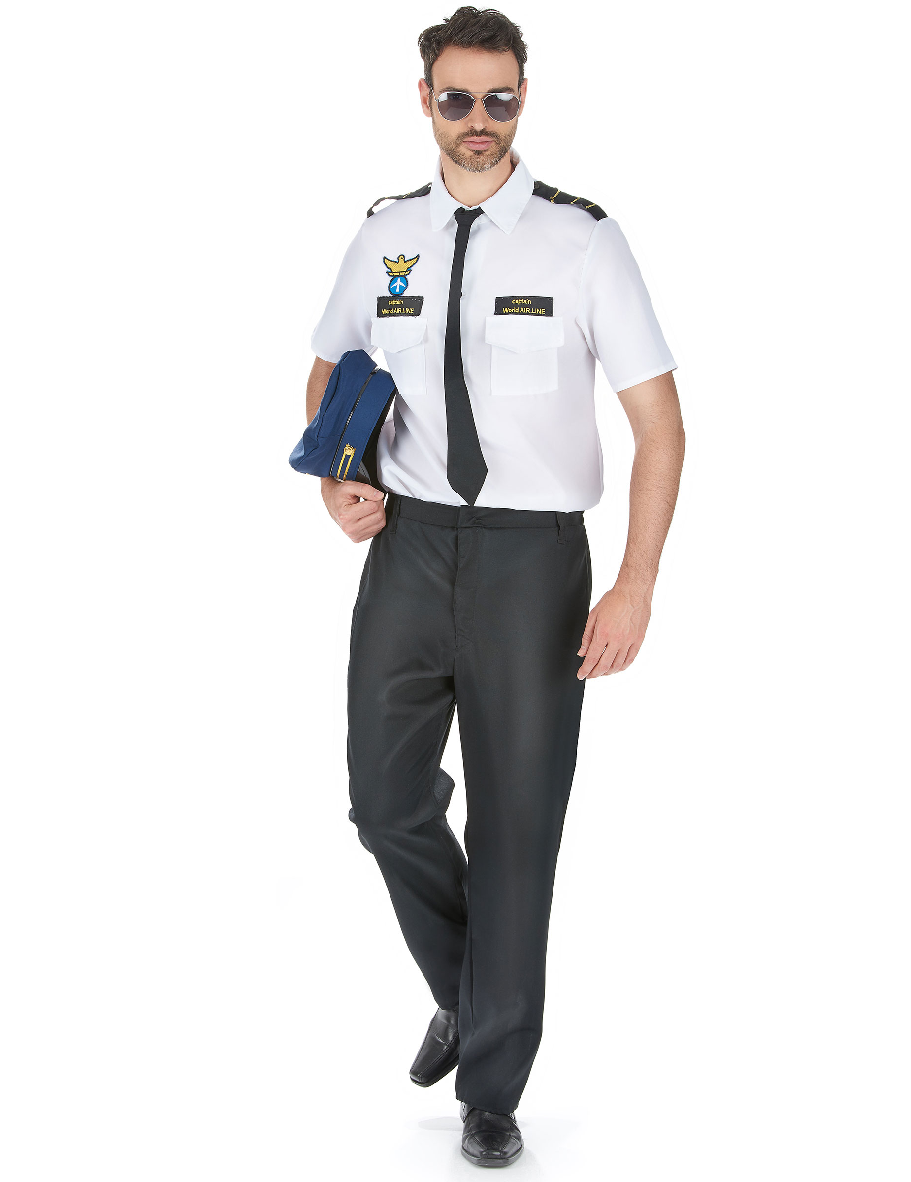 Flugzeugpilot Herren-Kostüm schwarz-weiss Flugzeugpilot Herren-Kostüm schwarz-weiss von KARNEVAL-MEGASTORE
