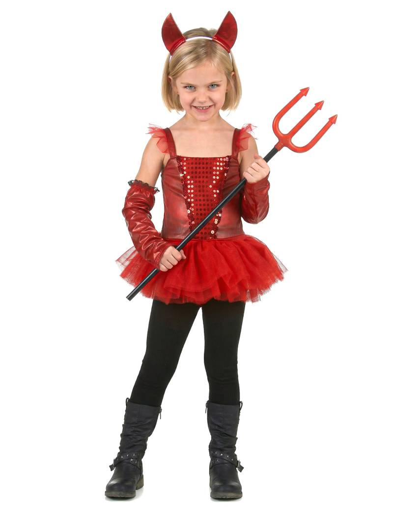 Freche Teufelin Kinderkostüm rot von KARNEVAL-MEGASTORE