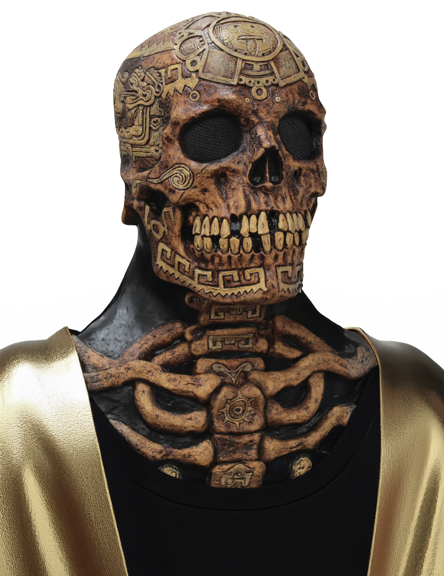 Furchterregende Skelettmaske mit aztekischem Design - Erwachsene von KARNEVAL-MEGASTORE