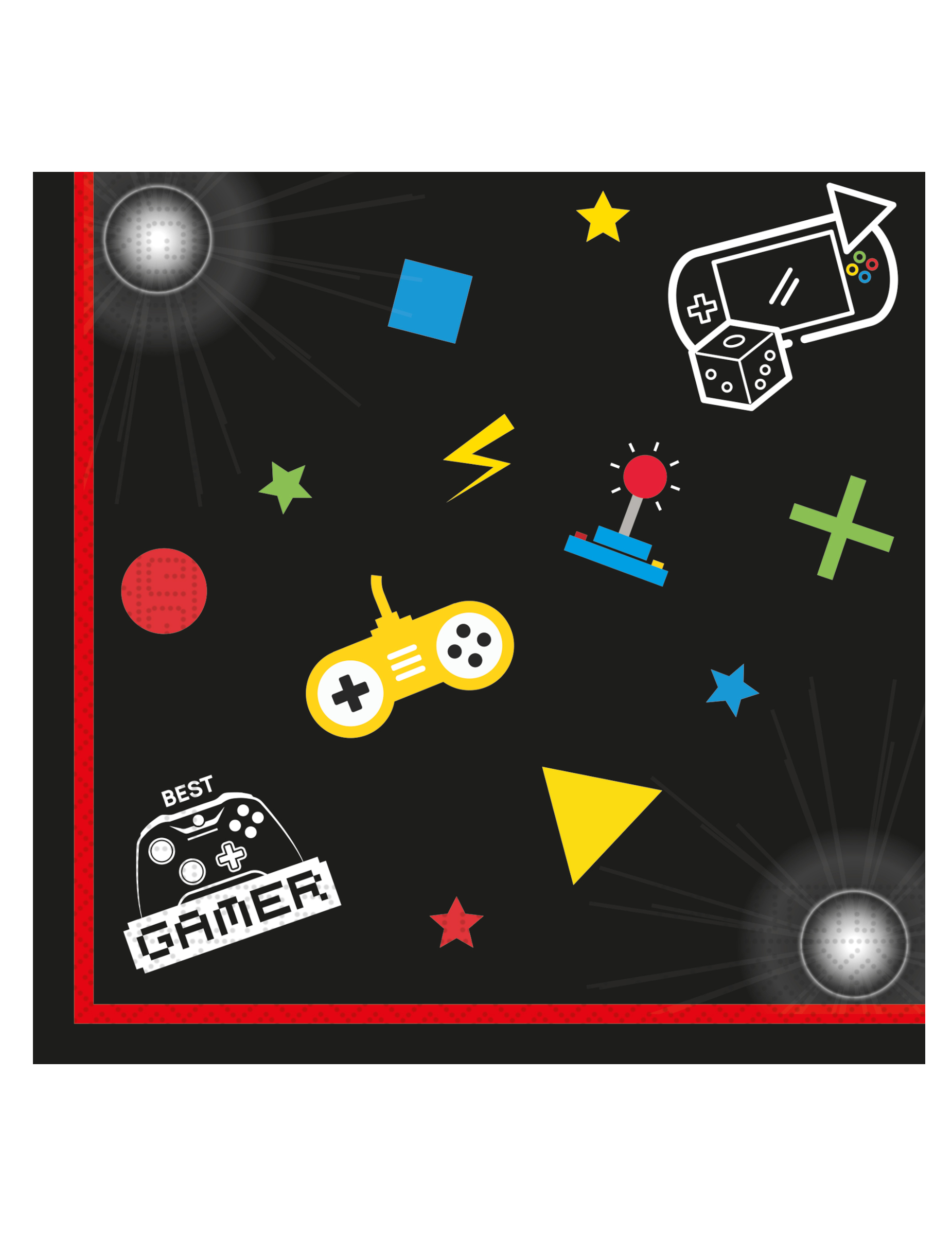 Gaming Party, Servietten, 20 Stück - 33 x 33cm von KARNEVAL-MEGASTORE
