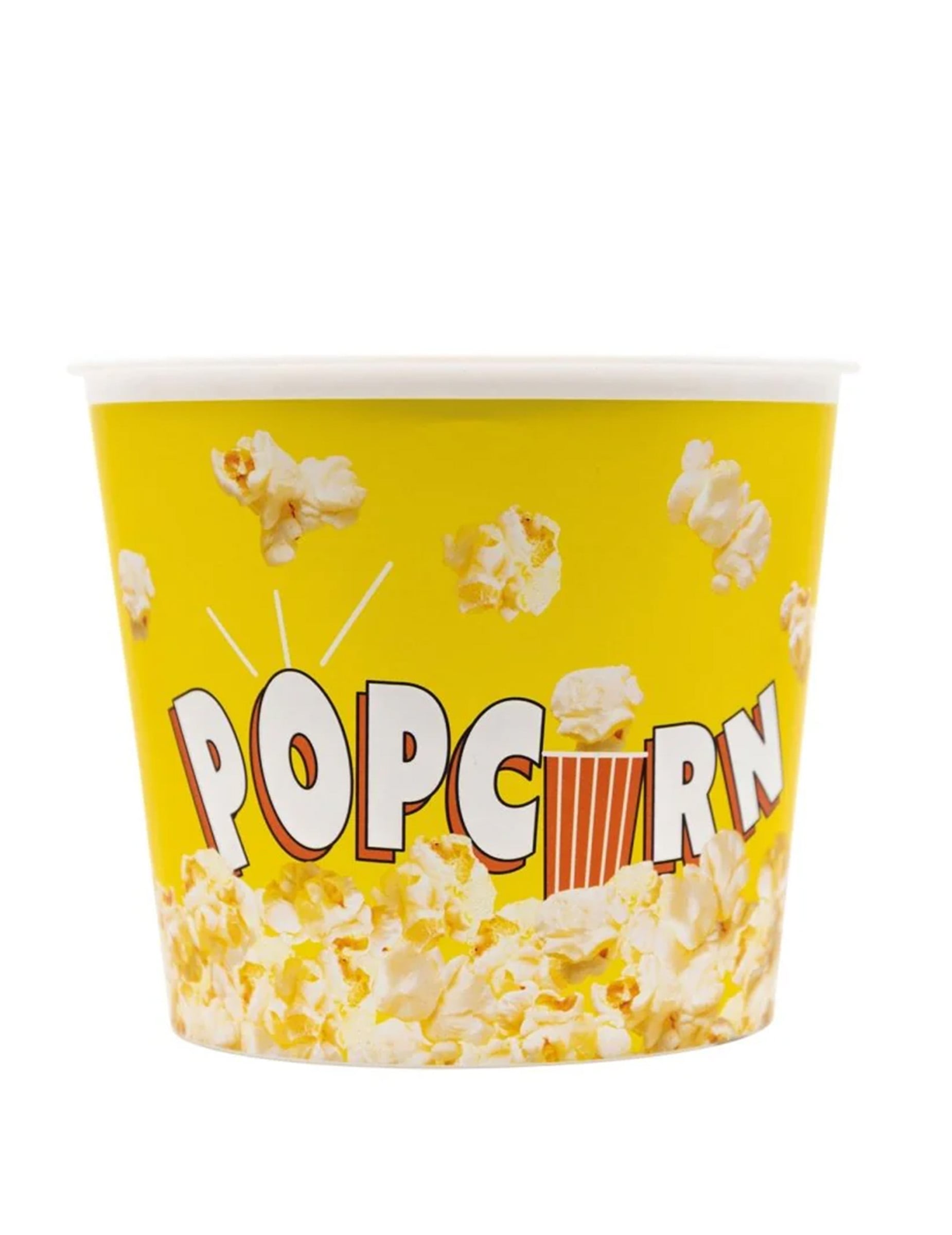 Gelber Popcorn-Eimer wiederverwendbar von KARNEVAL-MEGASTORE