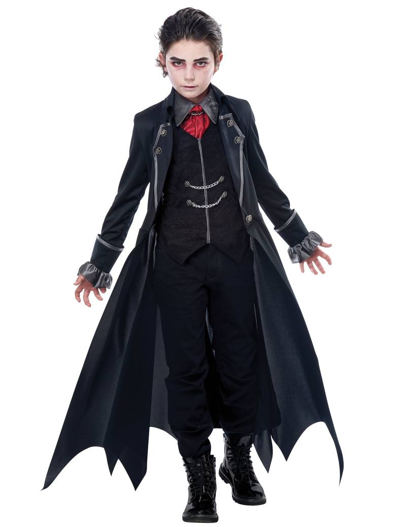 Gothic-Vampir-Kostüm für Jungen Halloweenkostüm schwarz von KARNEVAL-MEGASTORE