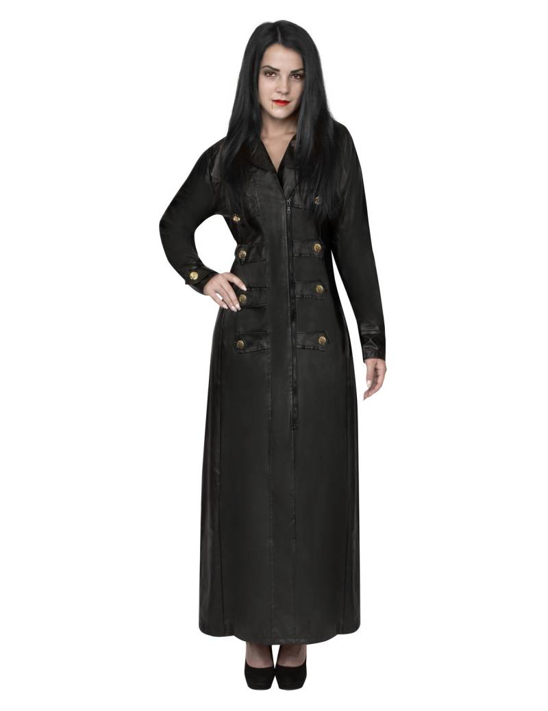 Gothic-Vampirin Mantel in Lederoptik schwarz von KARNEVAL-MEGASTORE