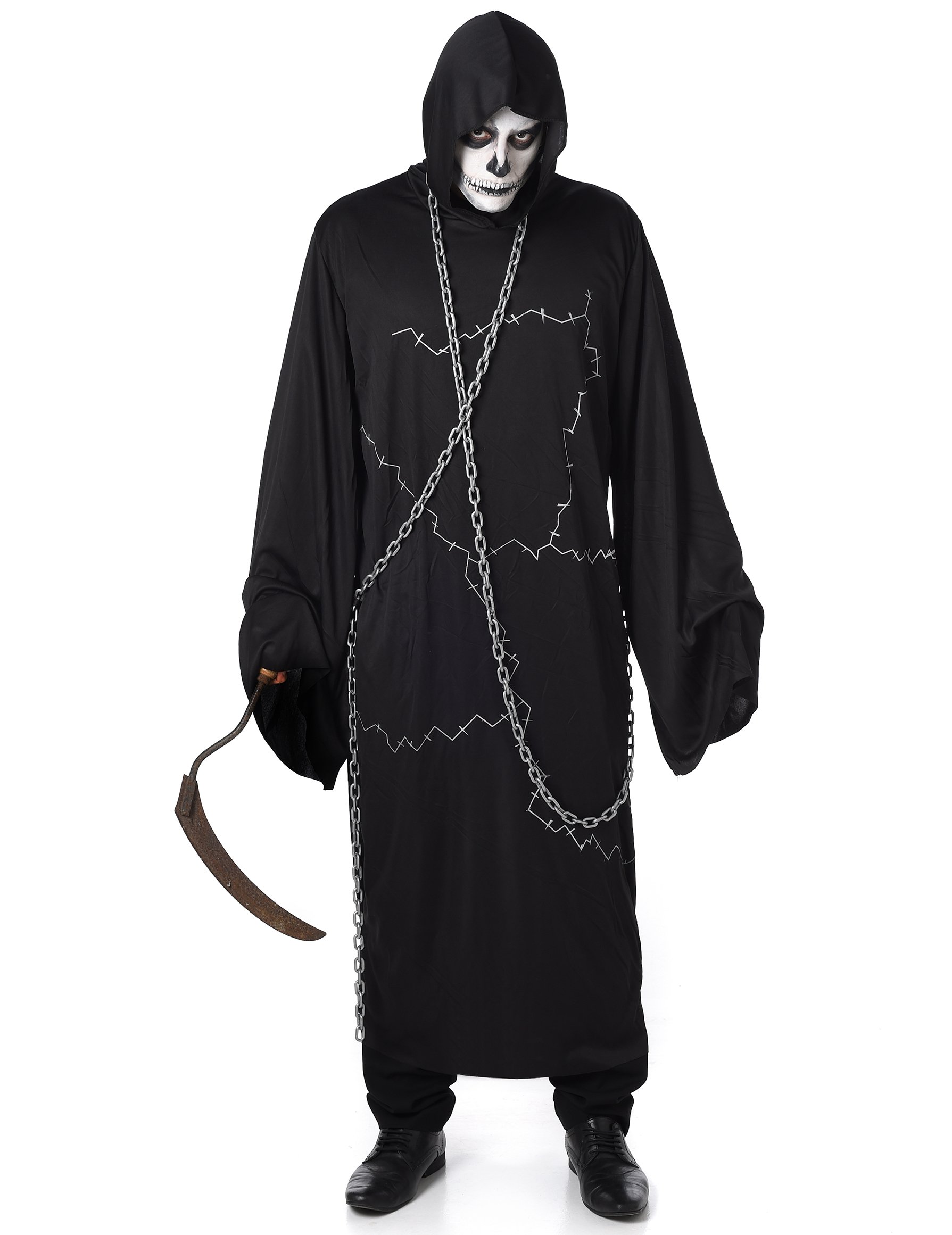 Gruseliger Ghul Halloweenkostüm Geist schwarz-weiss von KARNEVAL-MEGASTORE