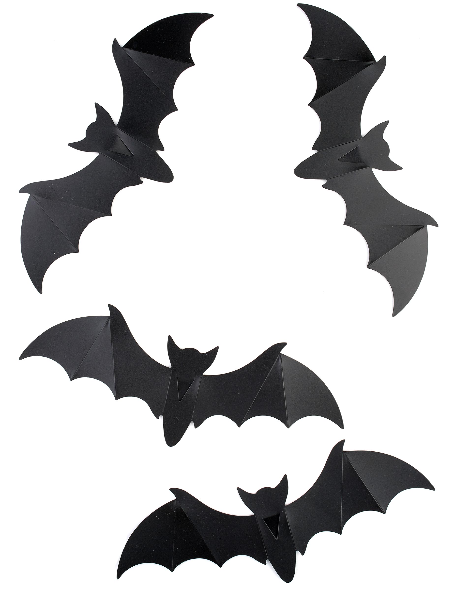 Halloween Dekoration Fledermäuse 12 Stück schwarz 15cm von KARNEVAL-MEGASTORE