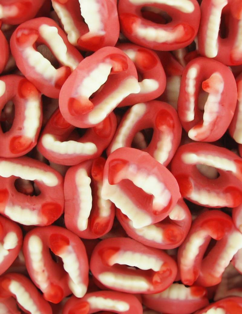 Halloween-Süßigkeiten - Gebisse aus Schaumzucker - 1000g von KARNEVAL-MEGASTORE