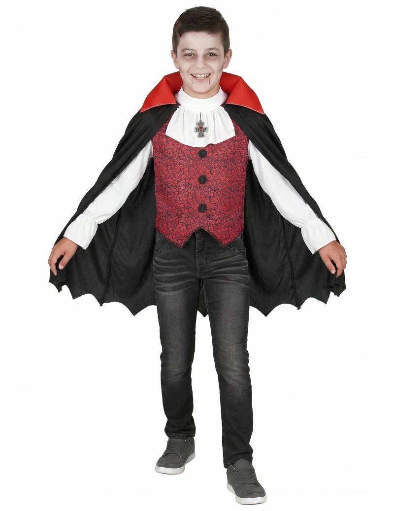 Halloween Vampir-Kostüm für Jungen schwarz-weiss-rot Halloween Vampir-Kostüm für Jungen schwarz-weiss-rot von KARNEVAL-MEGASTORE