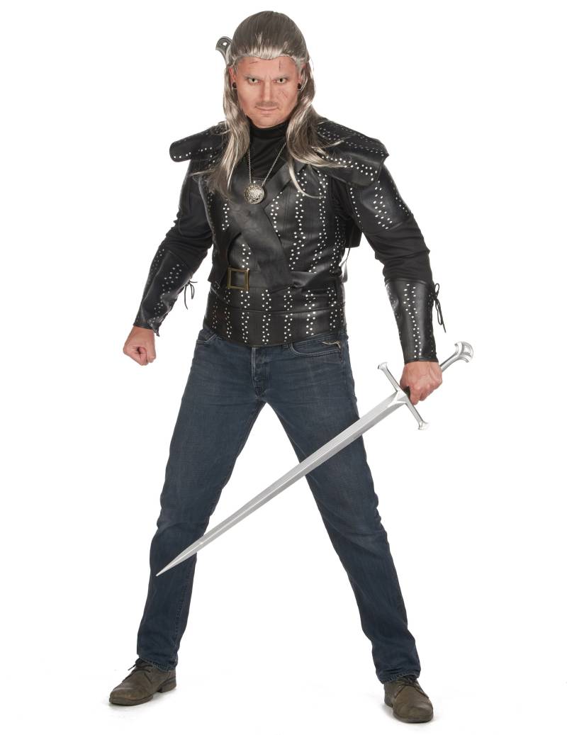 Hexer-Kostüm für Herren Geralt Halloweenkostüm schwarz-silber Hexer-Kostüm für Herren Geralt Halloweenkostüm schwarz-silber von KARNEVAL-MEGASTORE