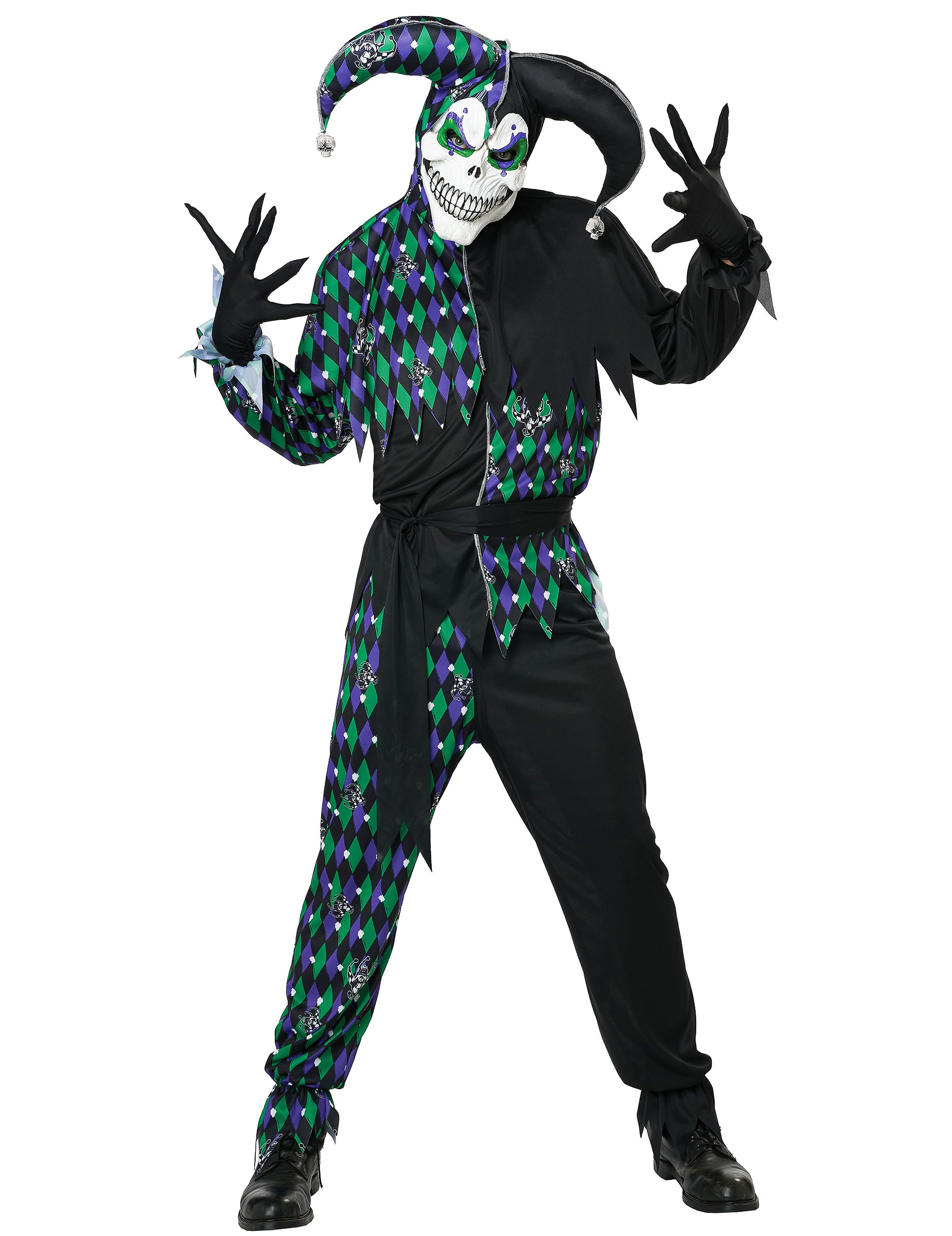 Horror-Clown-Kostüm für Erwachsene, Deluxe von KARNEVAL-MEGASTORE