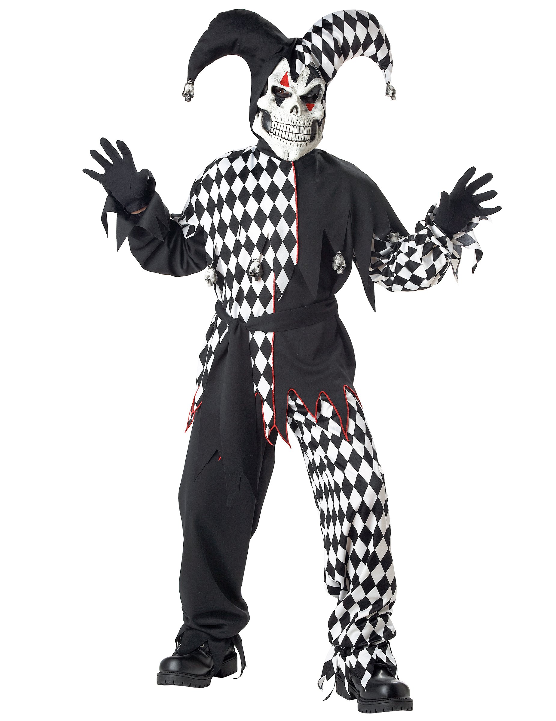Joker-Kostüm für Kinder Halloweenkostüm schwarz-weiß von KARNEVAL-MEGASTORE