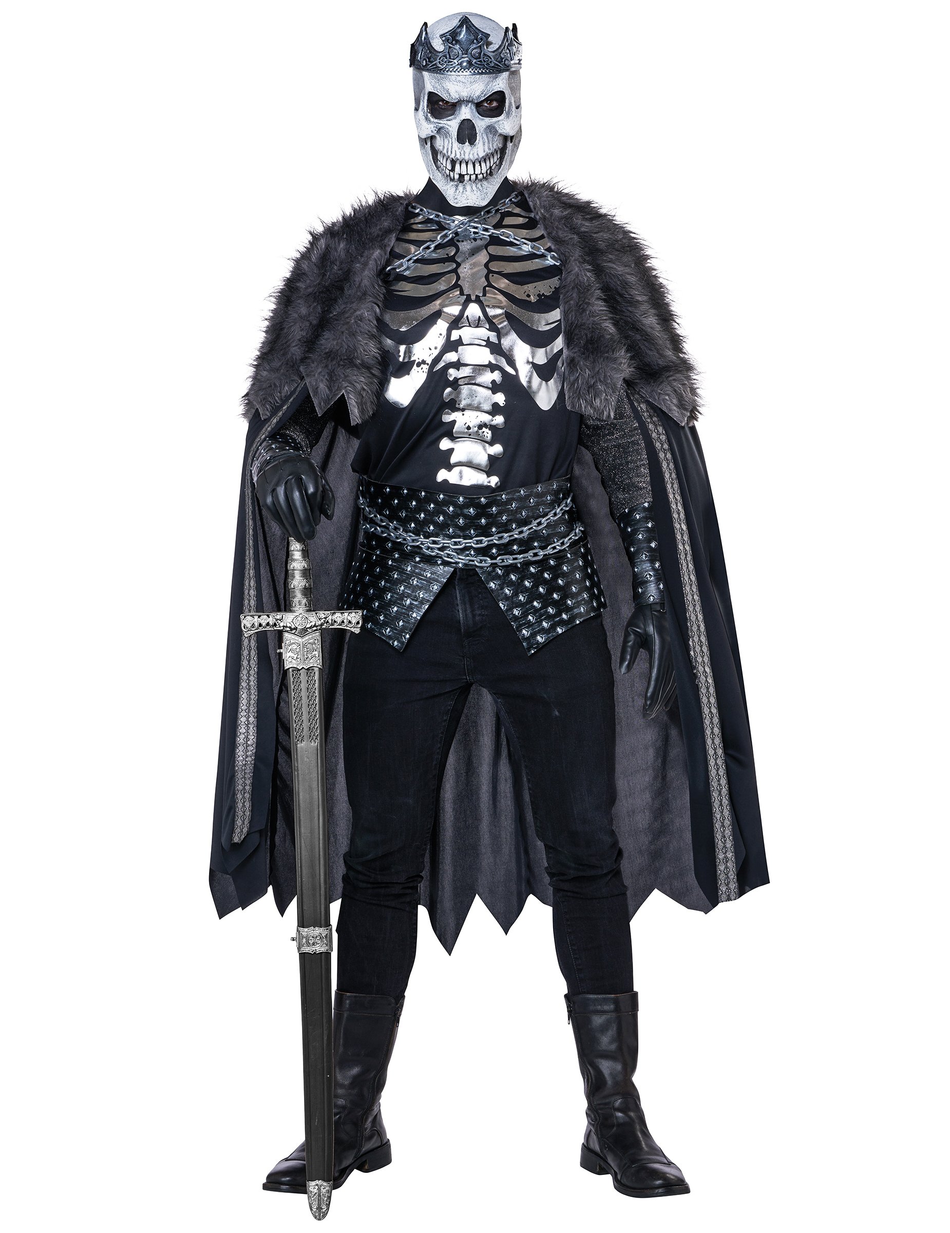 König der Toten - Deluxe Skelett-König Kostüm - Erwachsene von KARNEVAL-MEGASTORE