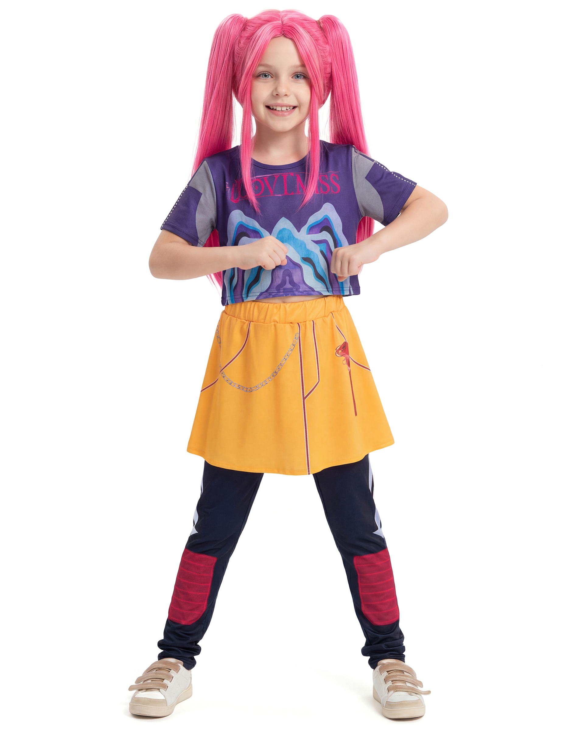 Kpop Dämonenjägerin Mädchenkostüm mit Jupe von KARNEVAL-MEGASTORE